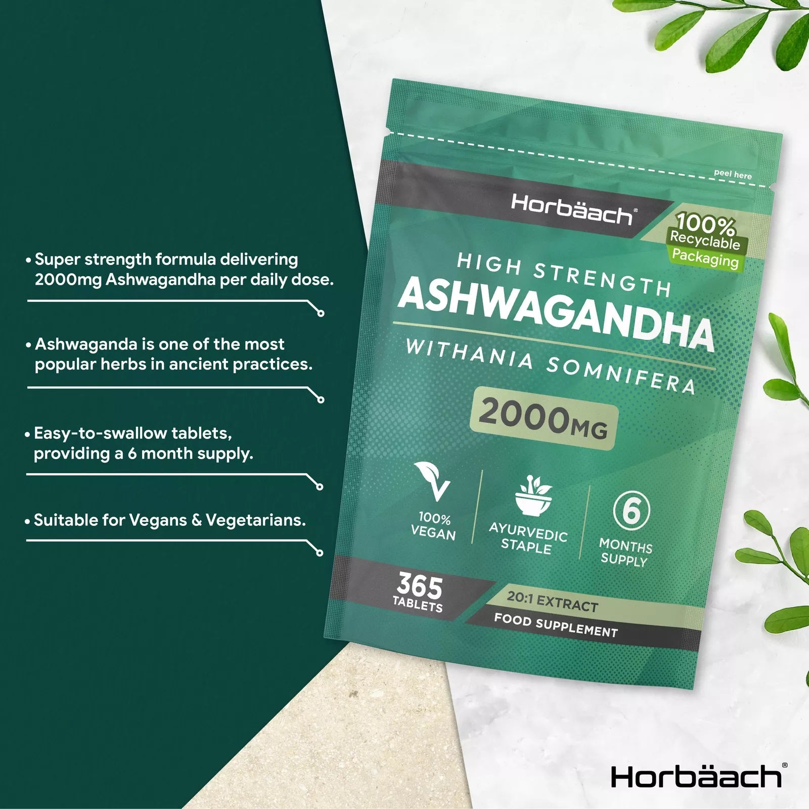 Ashwagandha 2000 mg | 365 Tablets