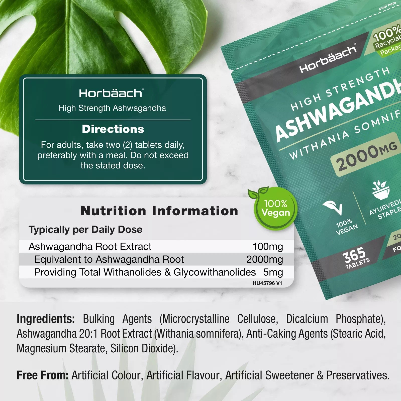 Ashwagandha 2000 mg | 365 Tablets