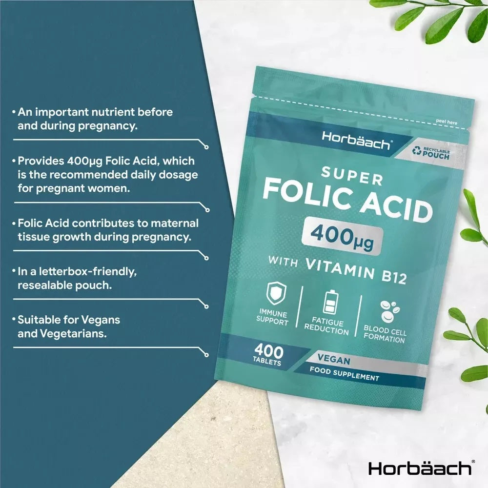 Folic Acid 400 ug with Vitamin B12 | 400 Tablets