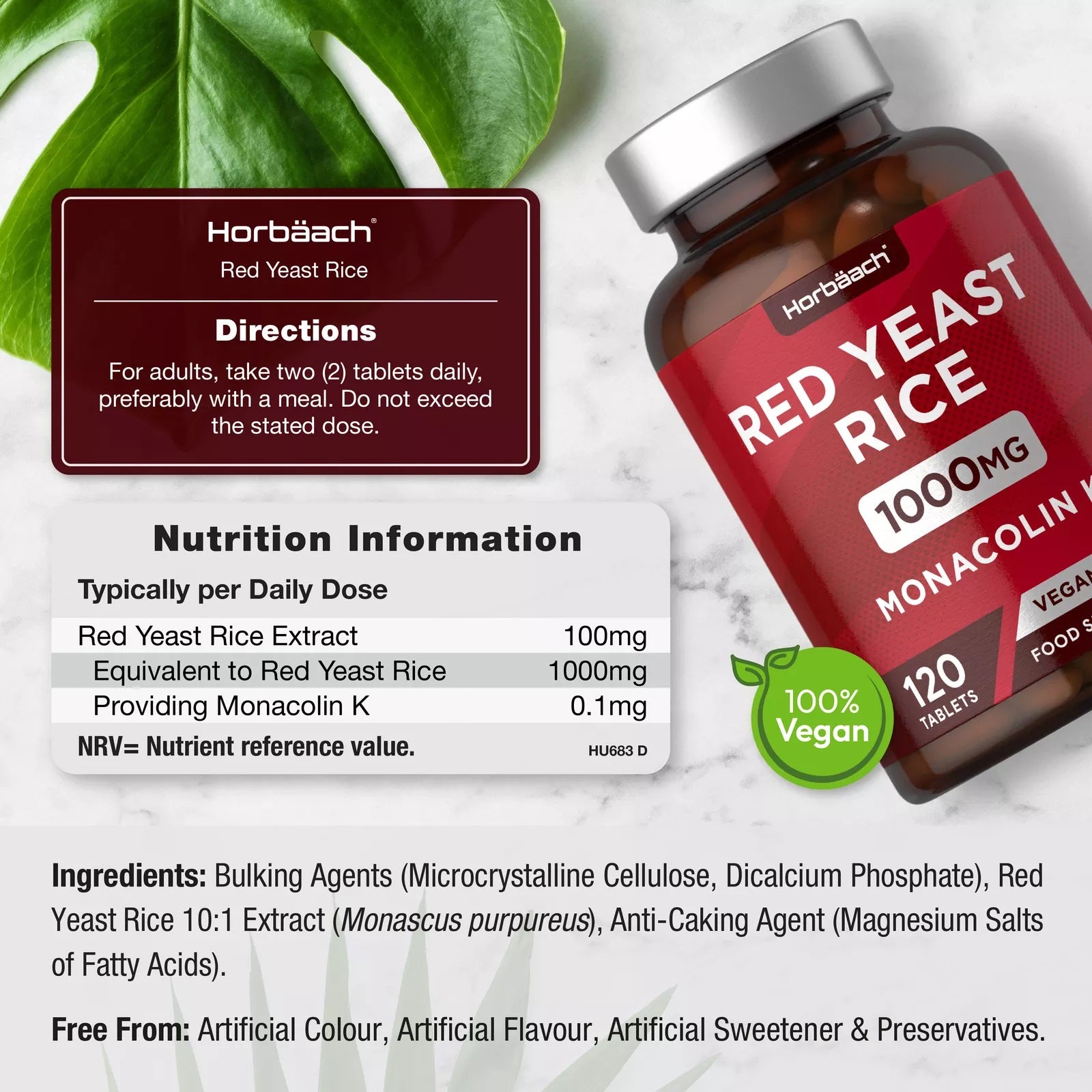 Red Yeast Rice 1000 mg | 120 Tablets