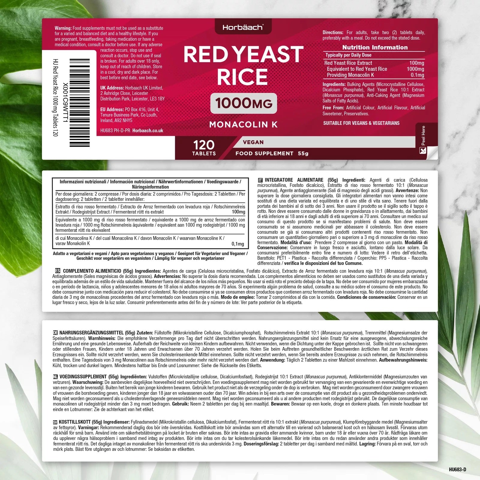 Red Yeast Rice 1000 mg | 120 Tablets