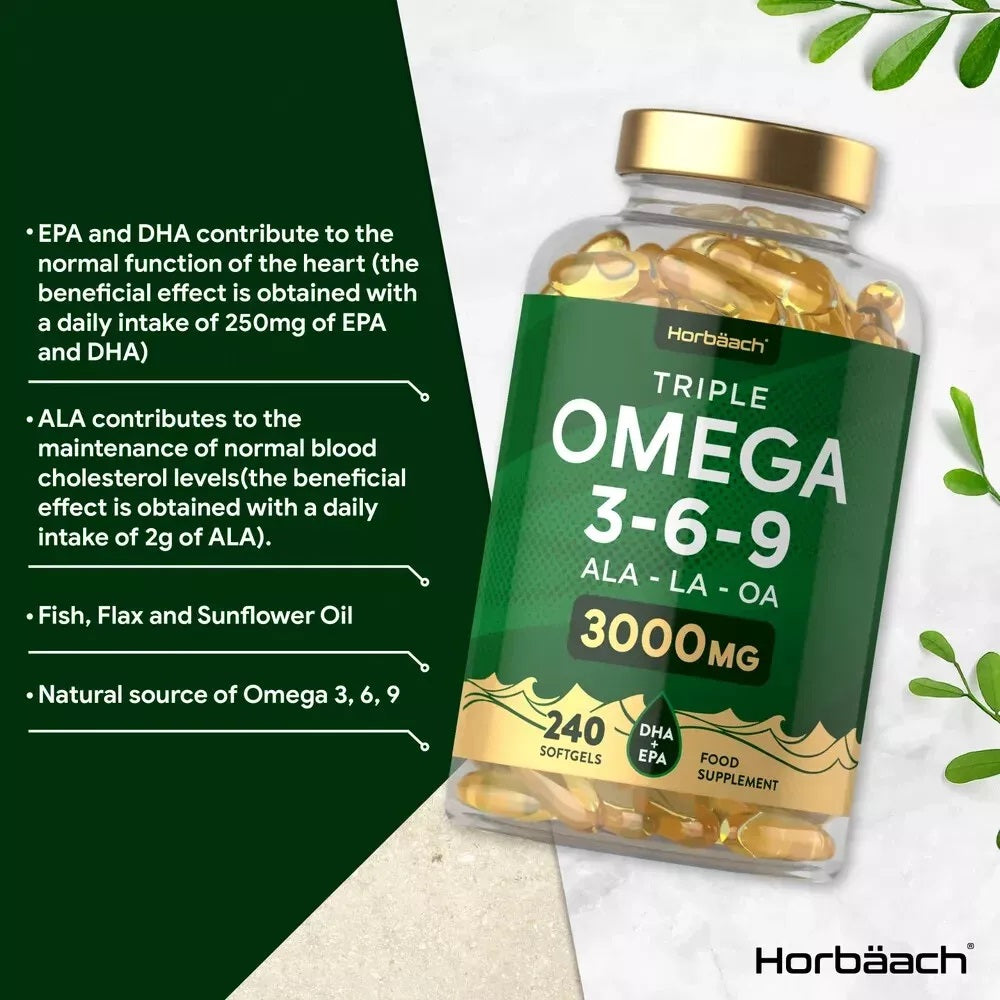 Omega 3-6-9 3000 mg with EPA, DHA & ALA | 240 Softgels