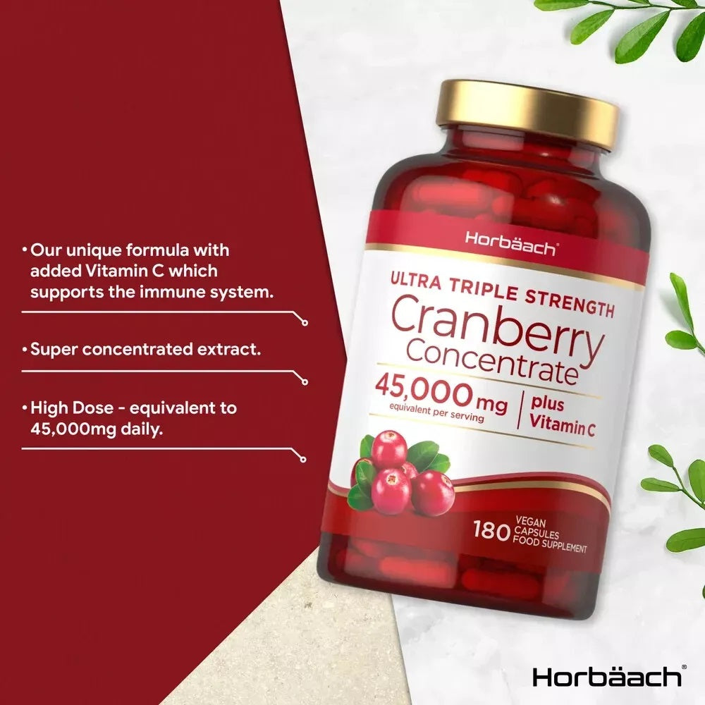 Cranberry 45,000 mg with Vitamin C | 180 Capsules