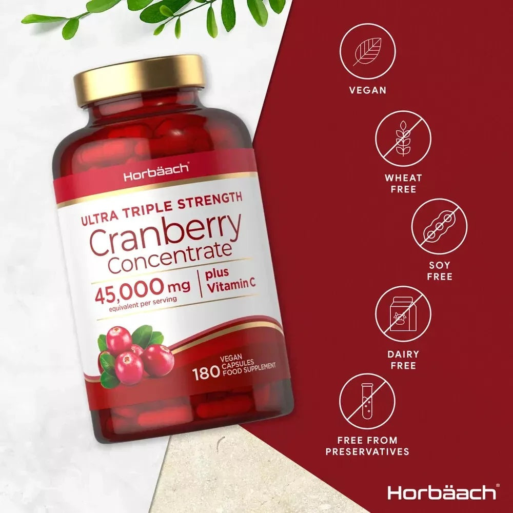 Cranberry 45,000 mg with Vitamin C | 180 Capsules