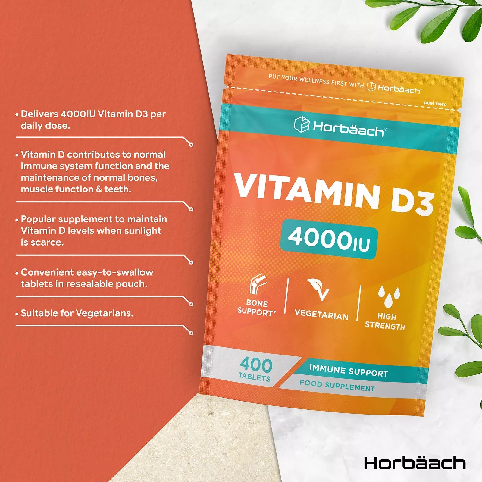 Vitamin D 4000 IU | 400 Tablets