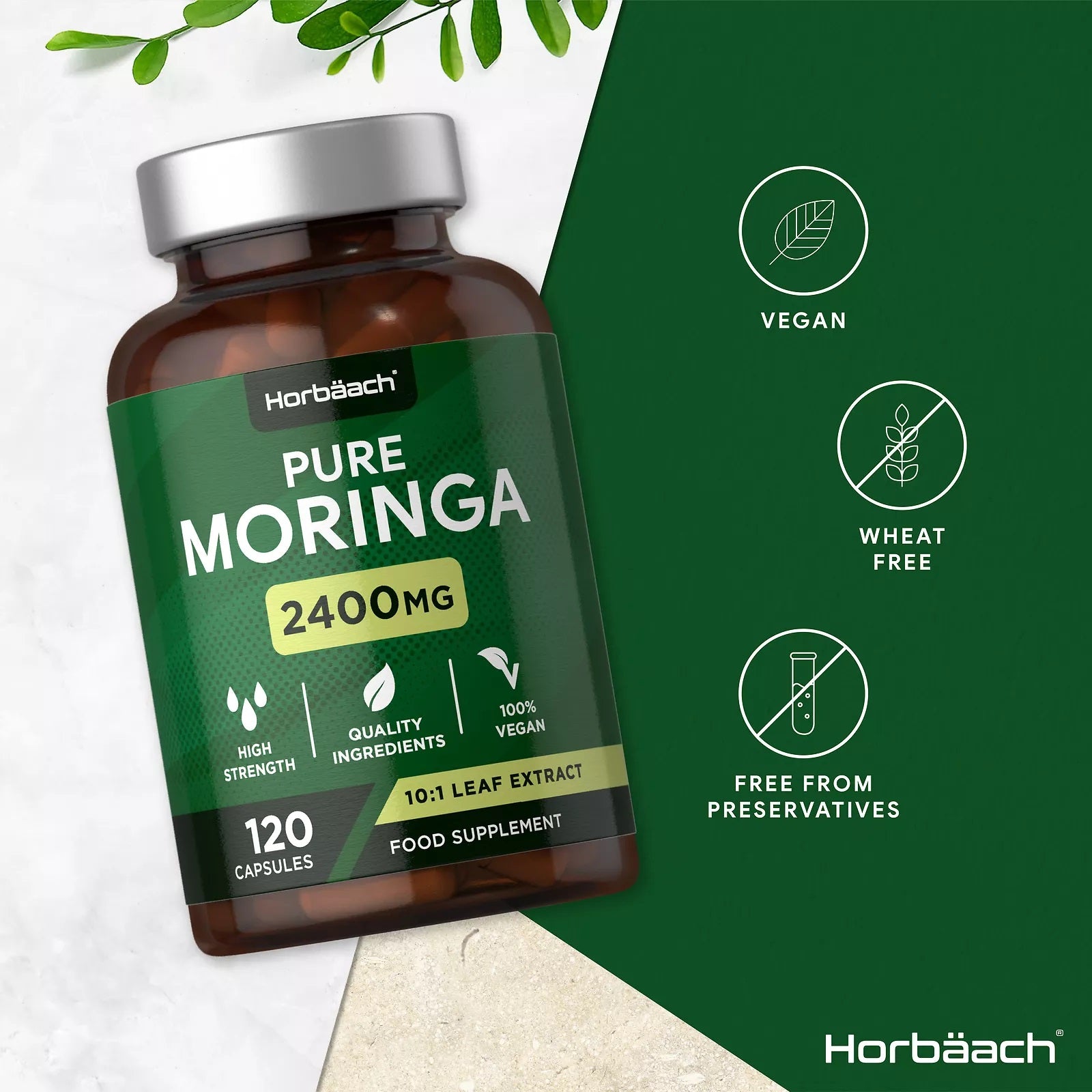 Moringa Oleifera 2400 mg | Organic | 120 Capsules