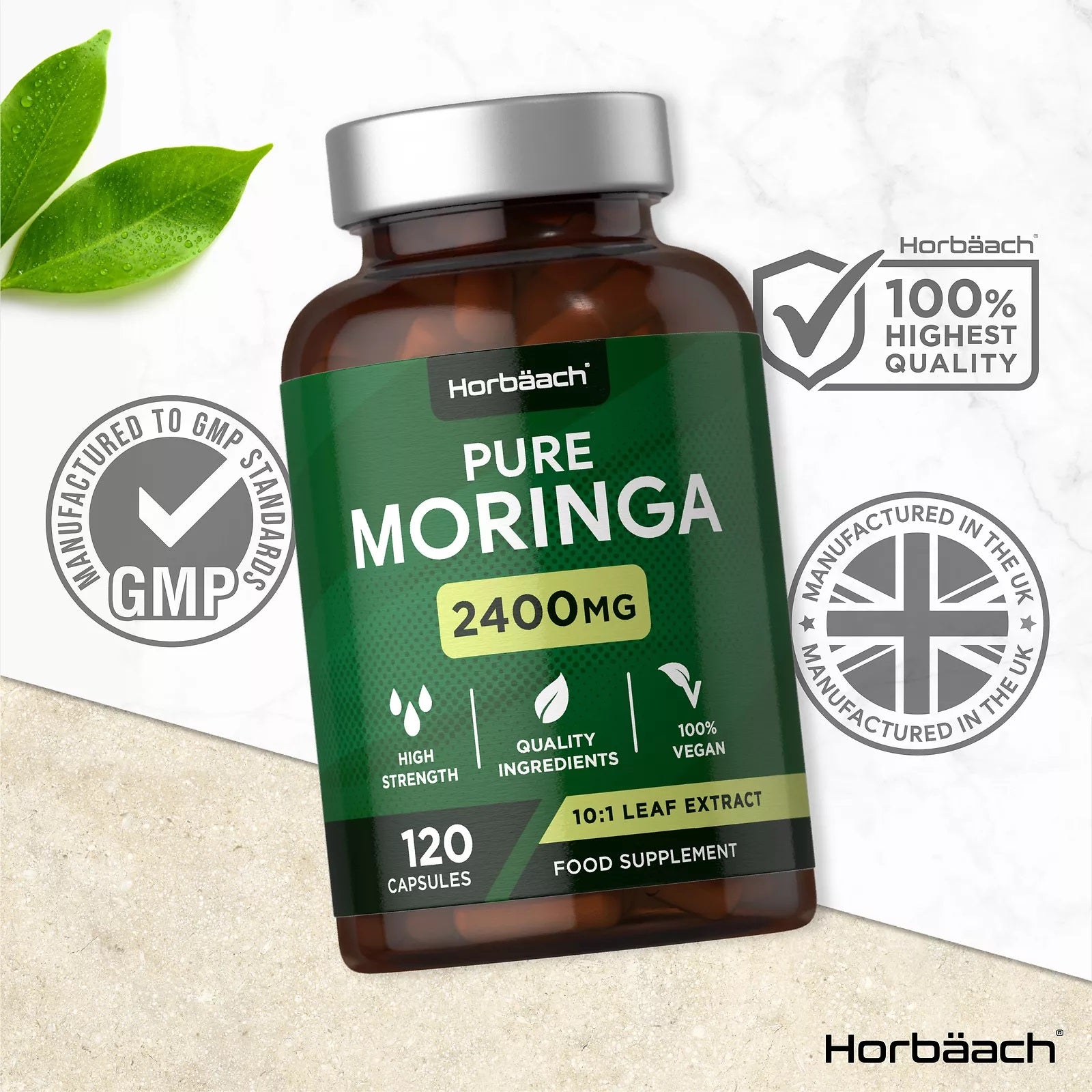 Moringa Oleifera 2400 mg | Organic | 120 Capsules