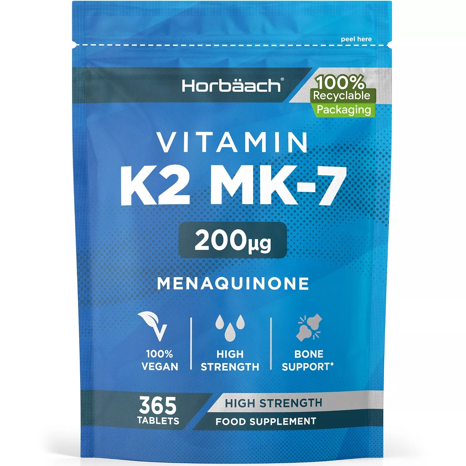 Vitamin K2 MK7 200 µg | 365 Tablets