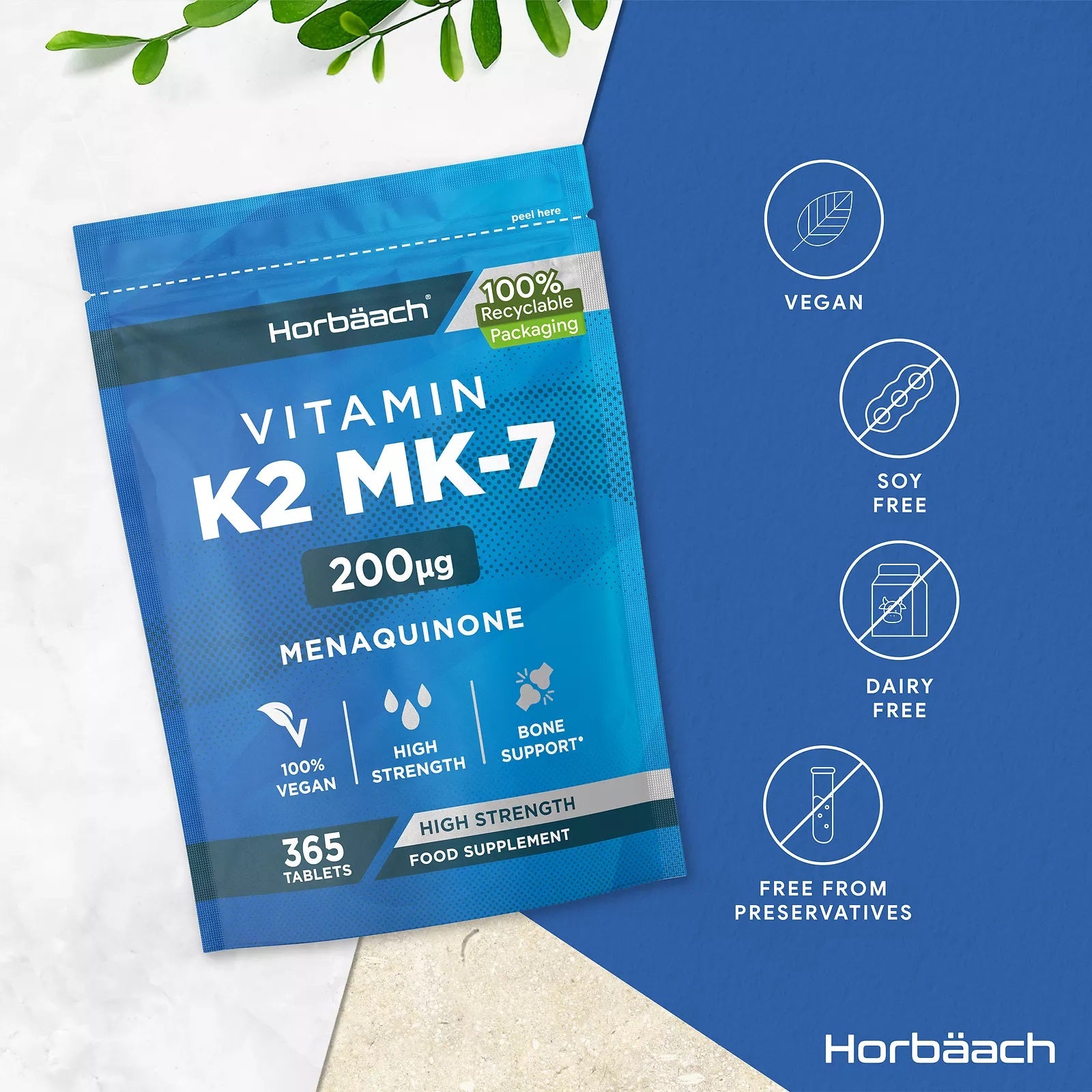 Vitamin K2 MK7 200 µg | 365 Tablets