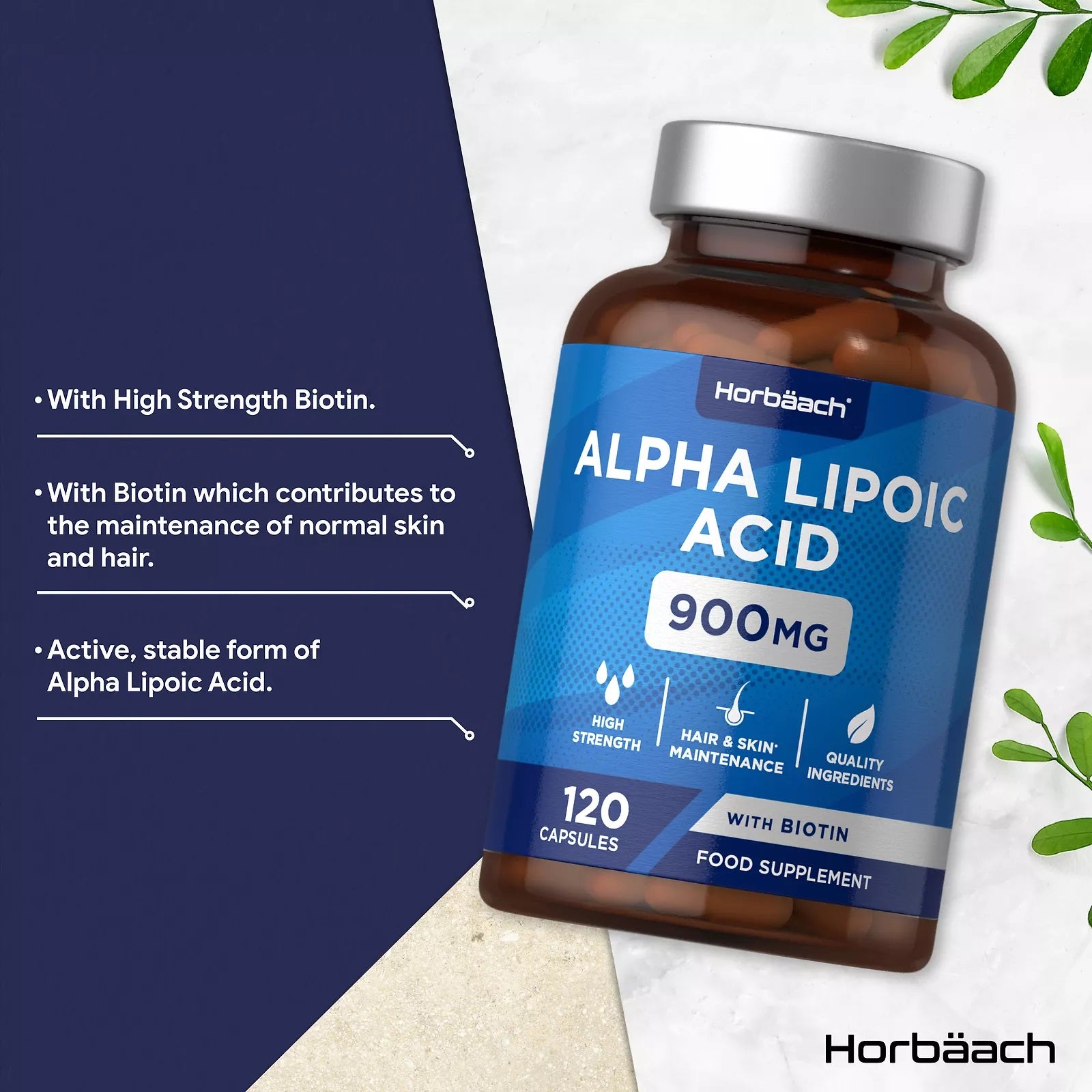 Alpha Lipoic Acid 900 mg with Biotin | 120 Capsules