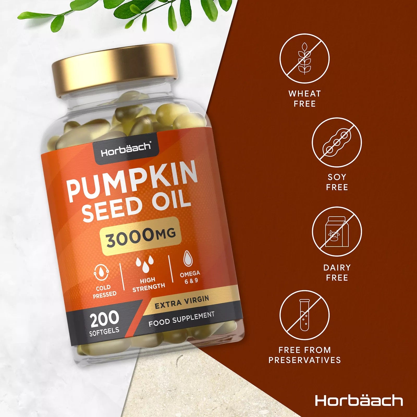 Pumpkin Seed Oil 3000 mg | 200 Softgels