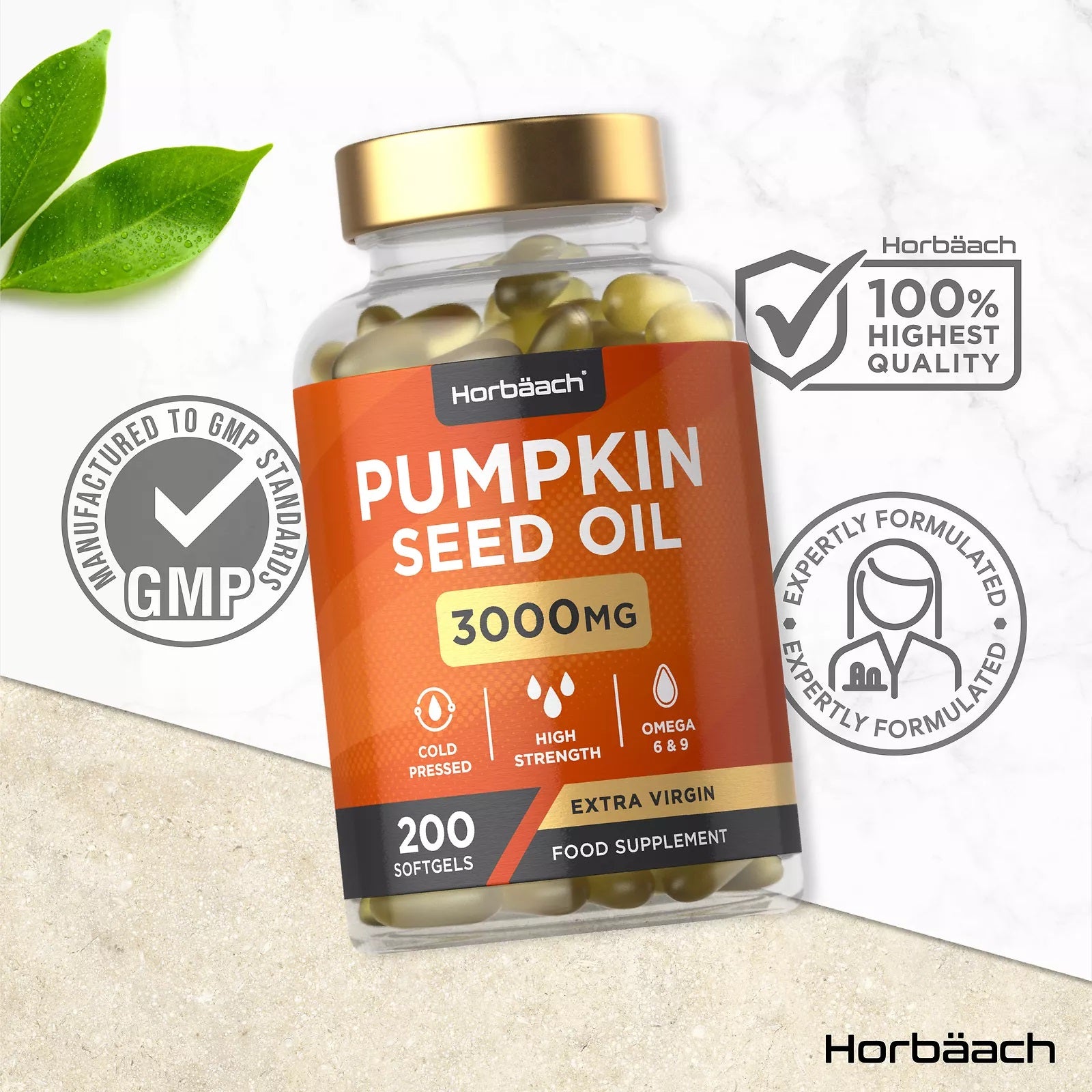 Pumpkin Seed Oil 3000 mg | 200 Softgels