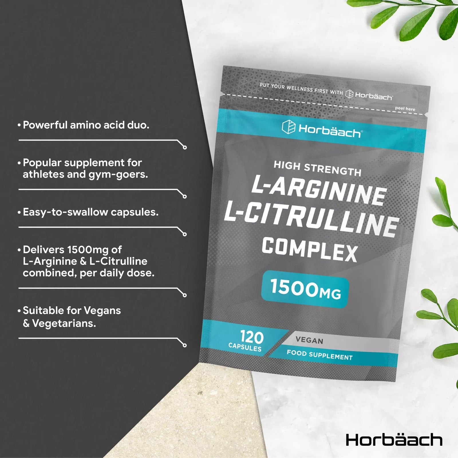 L-Arginine and L-Citrulline 1500 mg | 120 Capsules