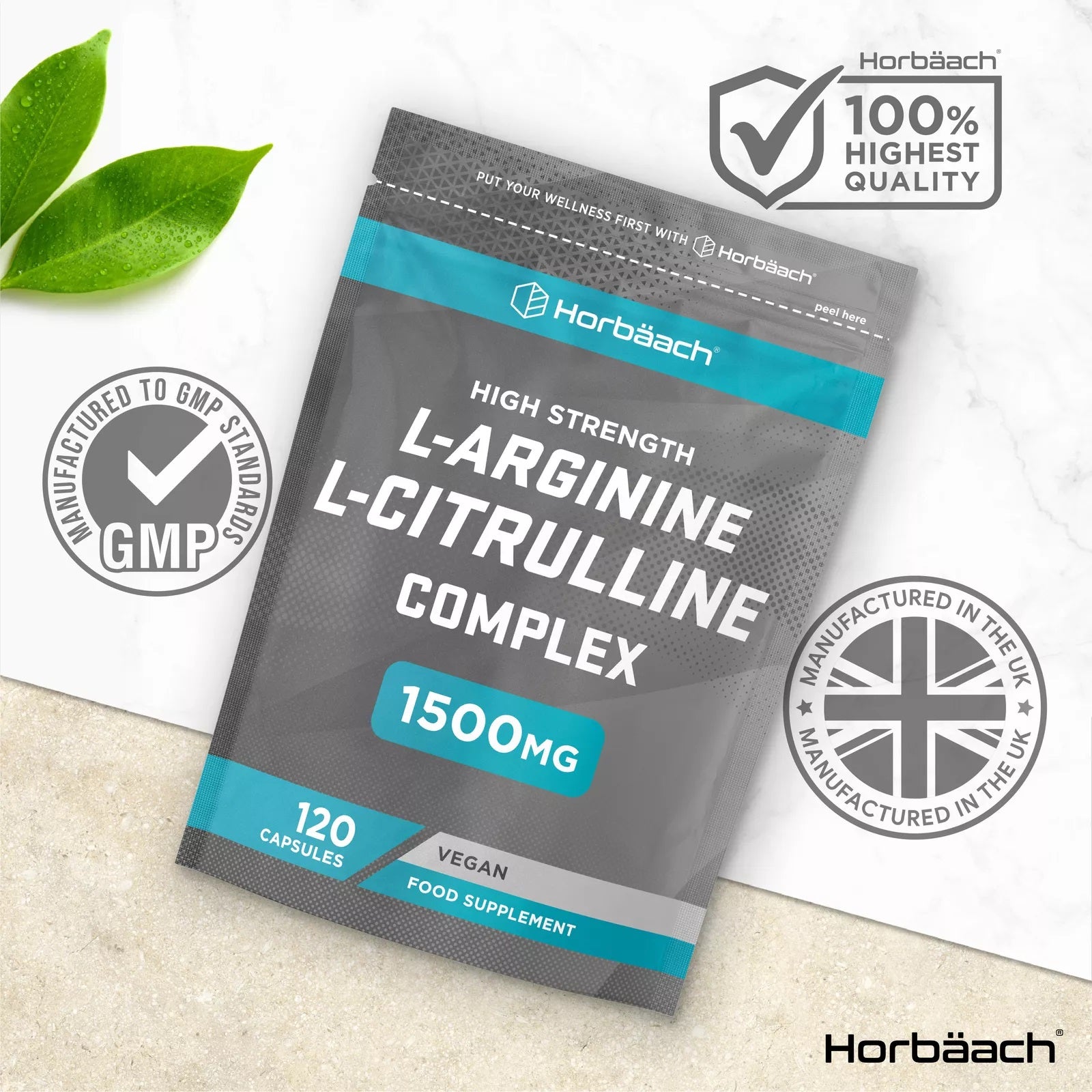 L-Arginine and L-Citrulline 1500 mg | 120 Capsules