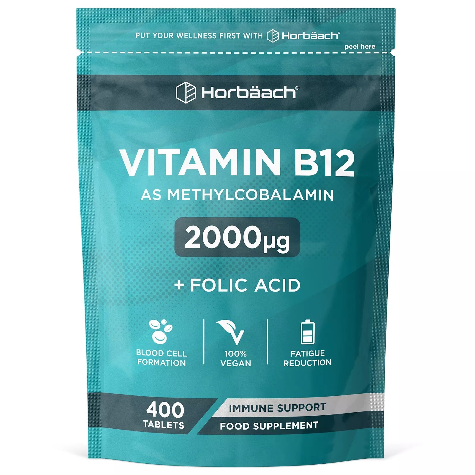 Vitamin B12 2000 mcg with Folic Acid | 400 Tablets