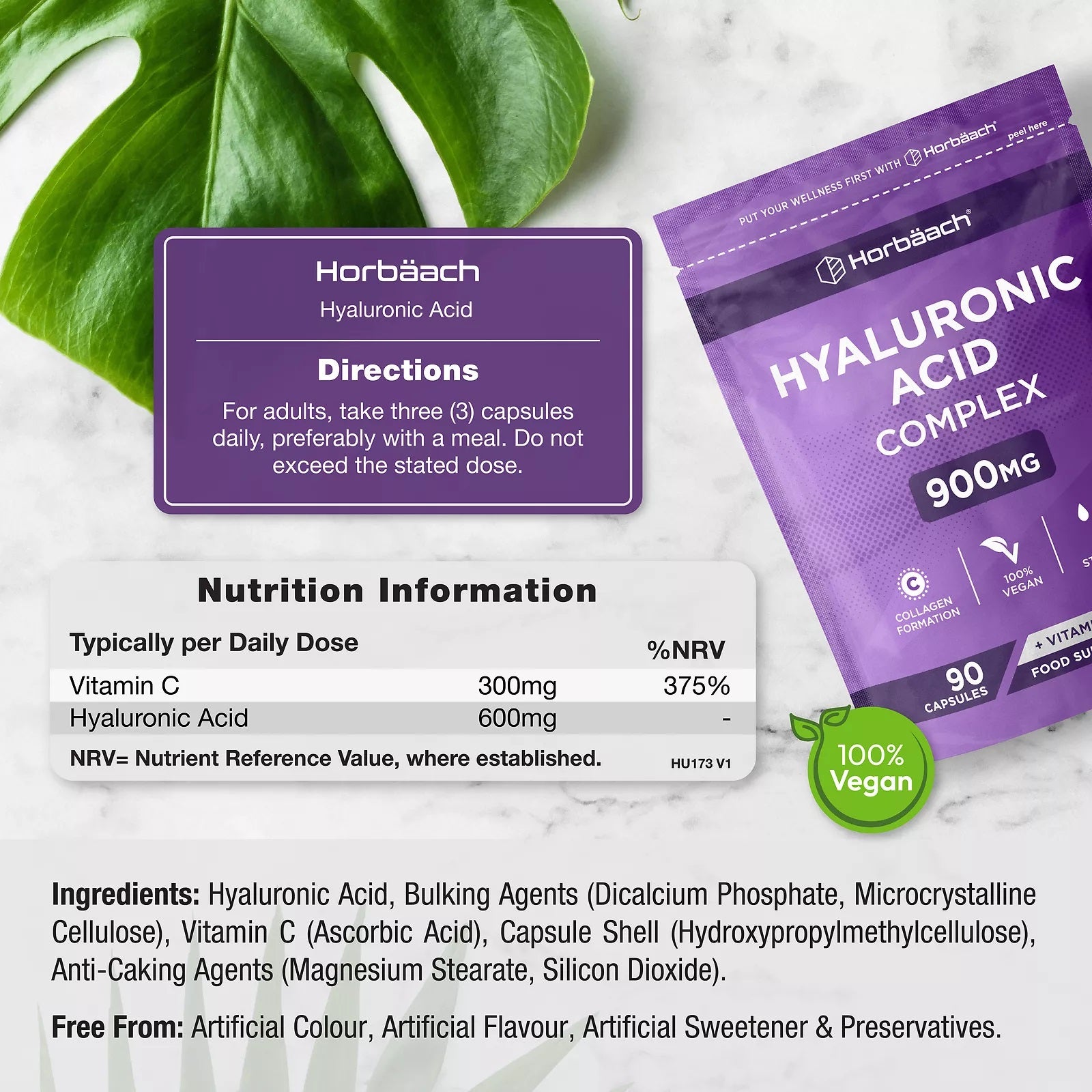 Hyaluronic Acid 900 mg | 90 Capsules