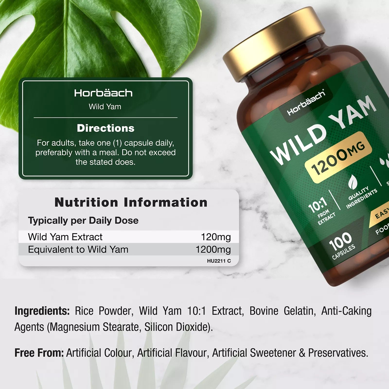 Wild Yam 1200 mg |100 Capsules