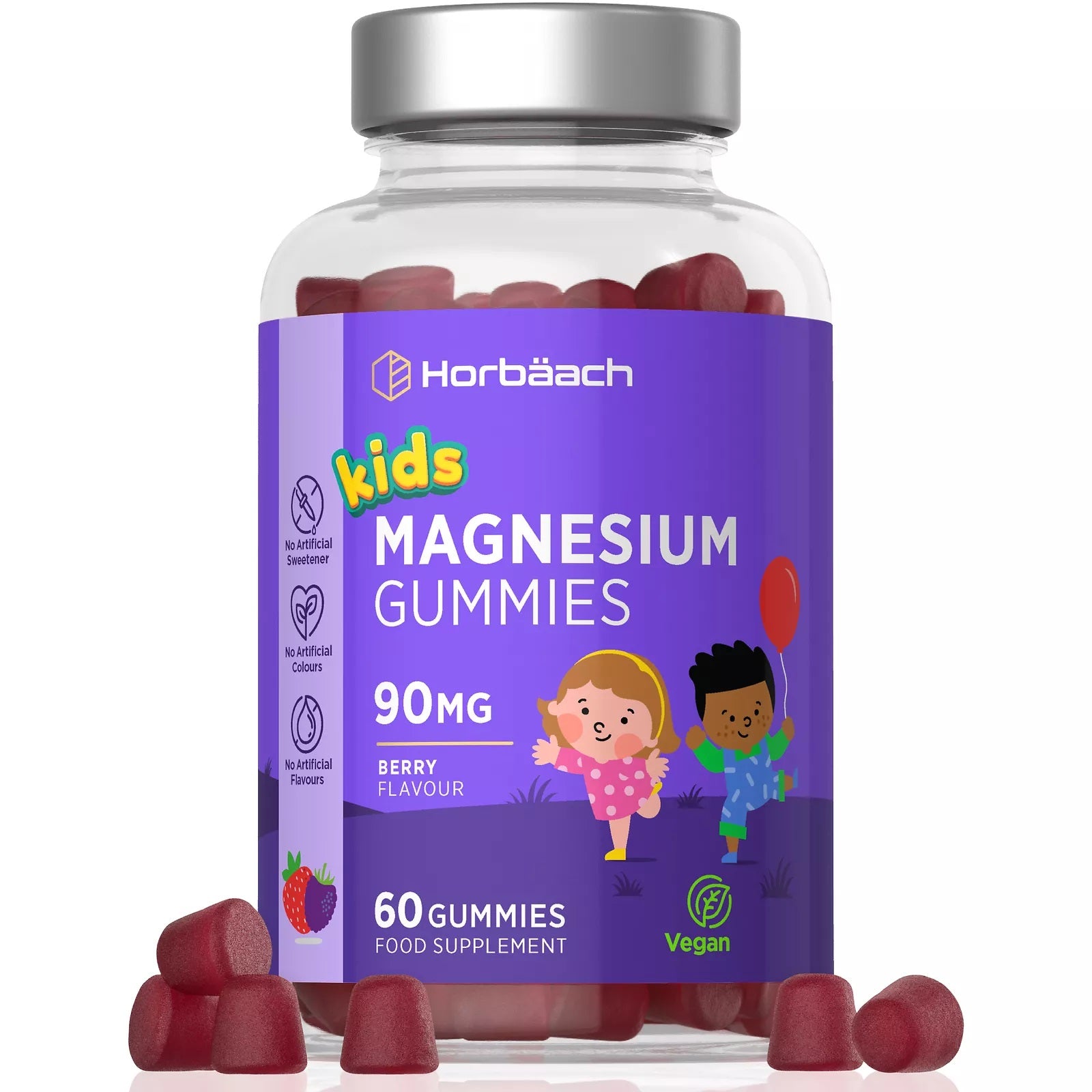 Magnesium for Kids 90 mg | 60 Gummies 