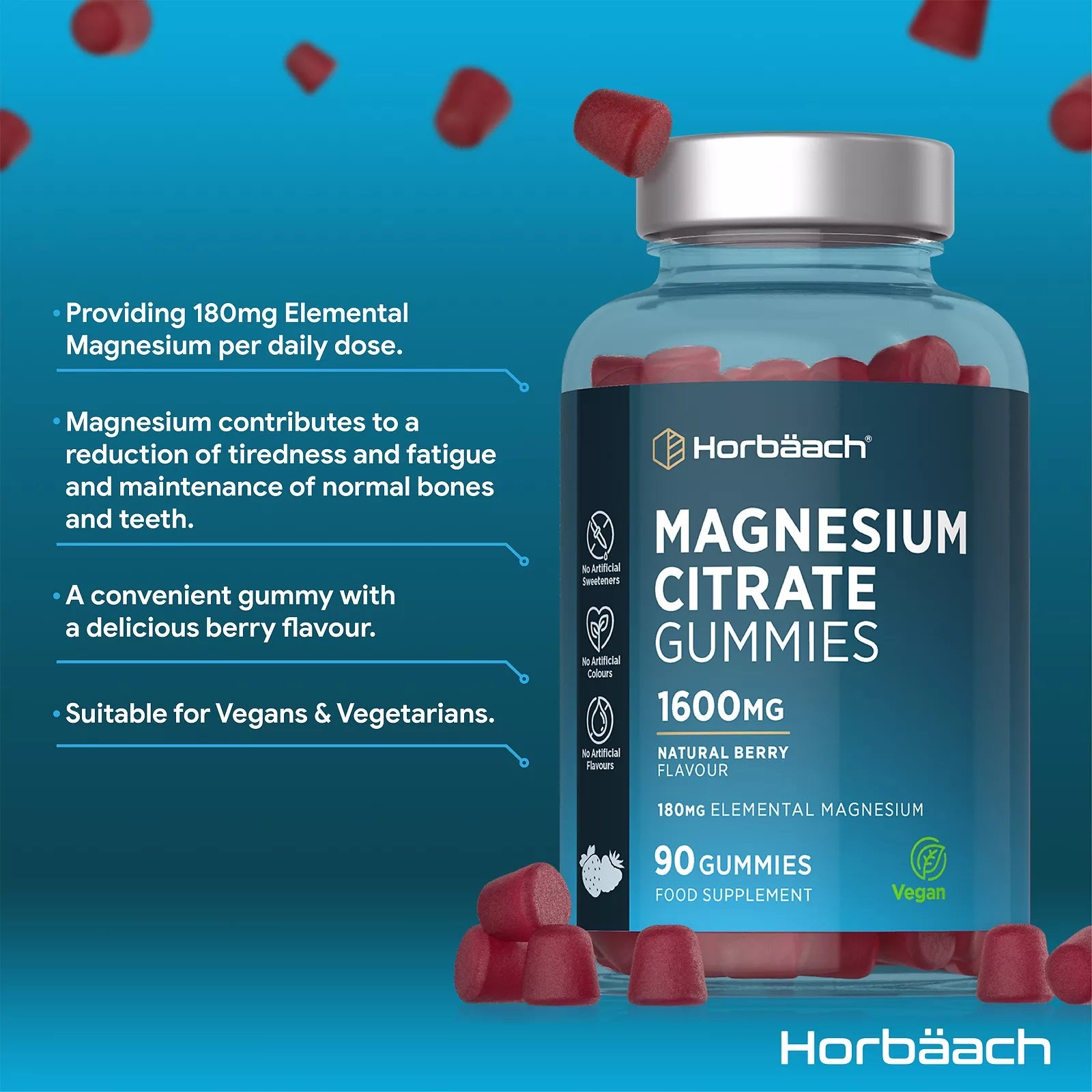 Magnesium Citrate 1600 mg | 90 Gummies 