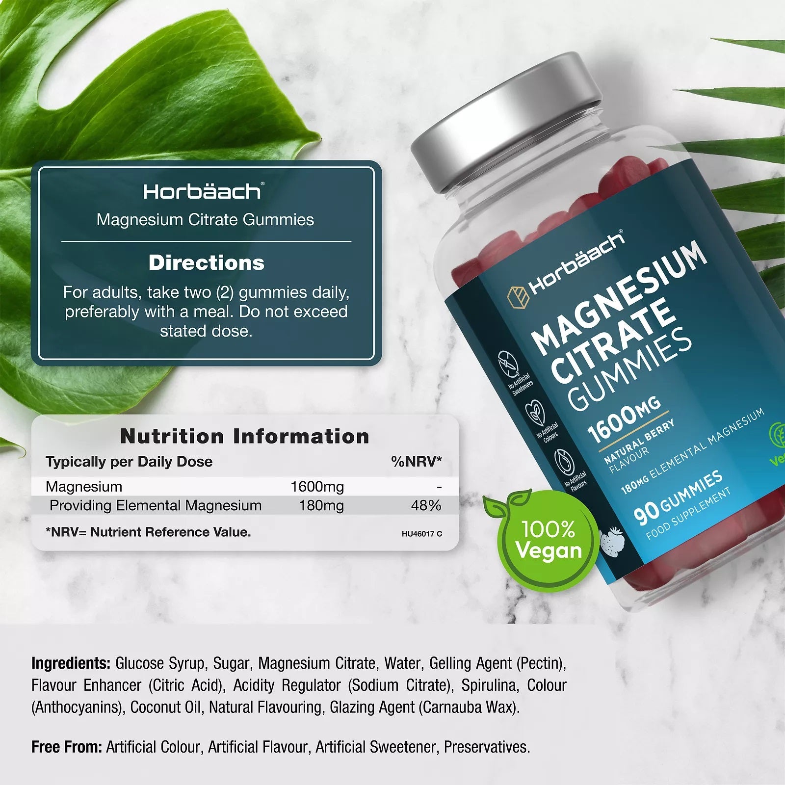 Magnesium Citrate 1600 mg | 90 Gummies 