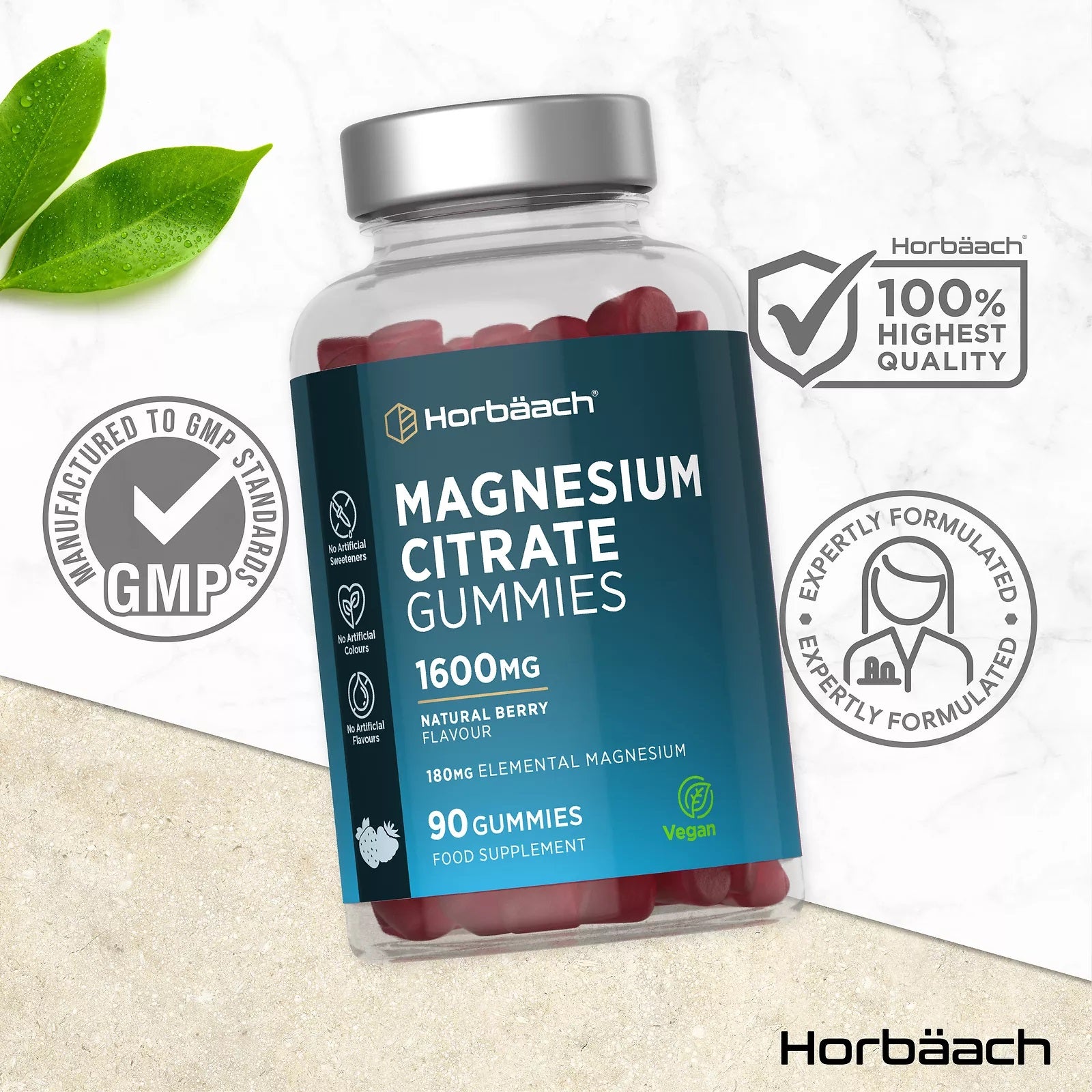 Magnesium Citrate 1600 mg | 90 Gummies 