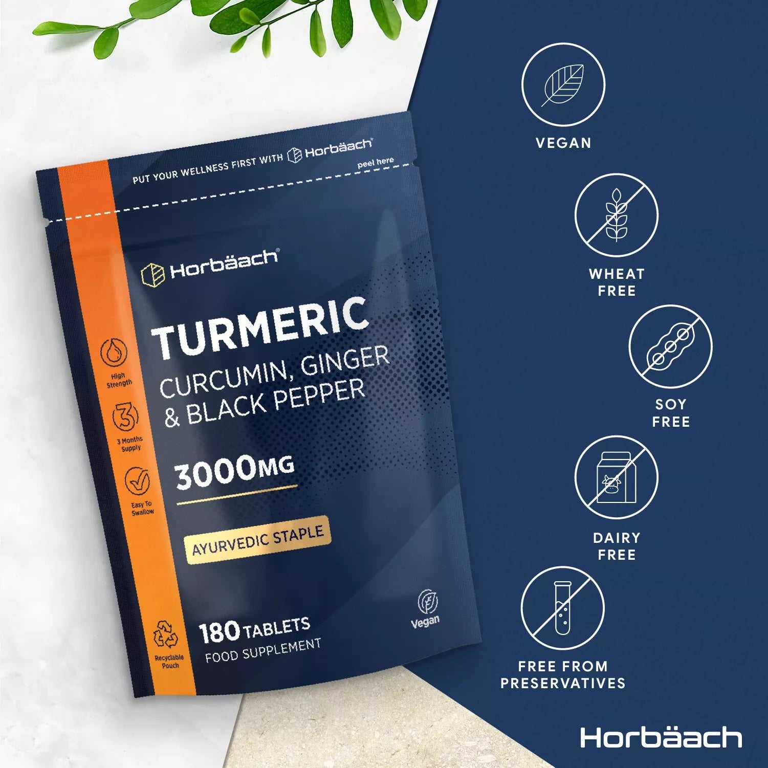 Turmeric Complex with Ginger, Black Pepper 3000 mg | 180 Tablets