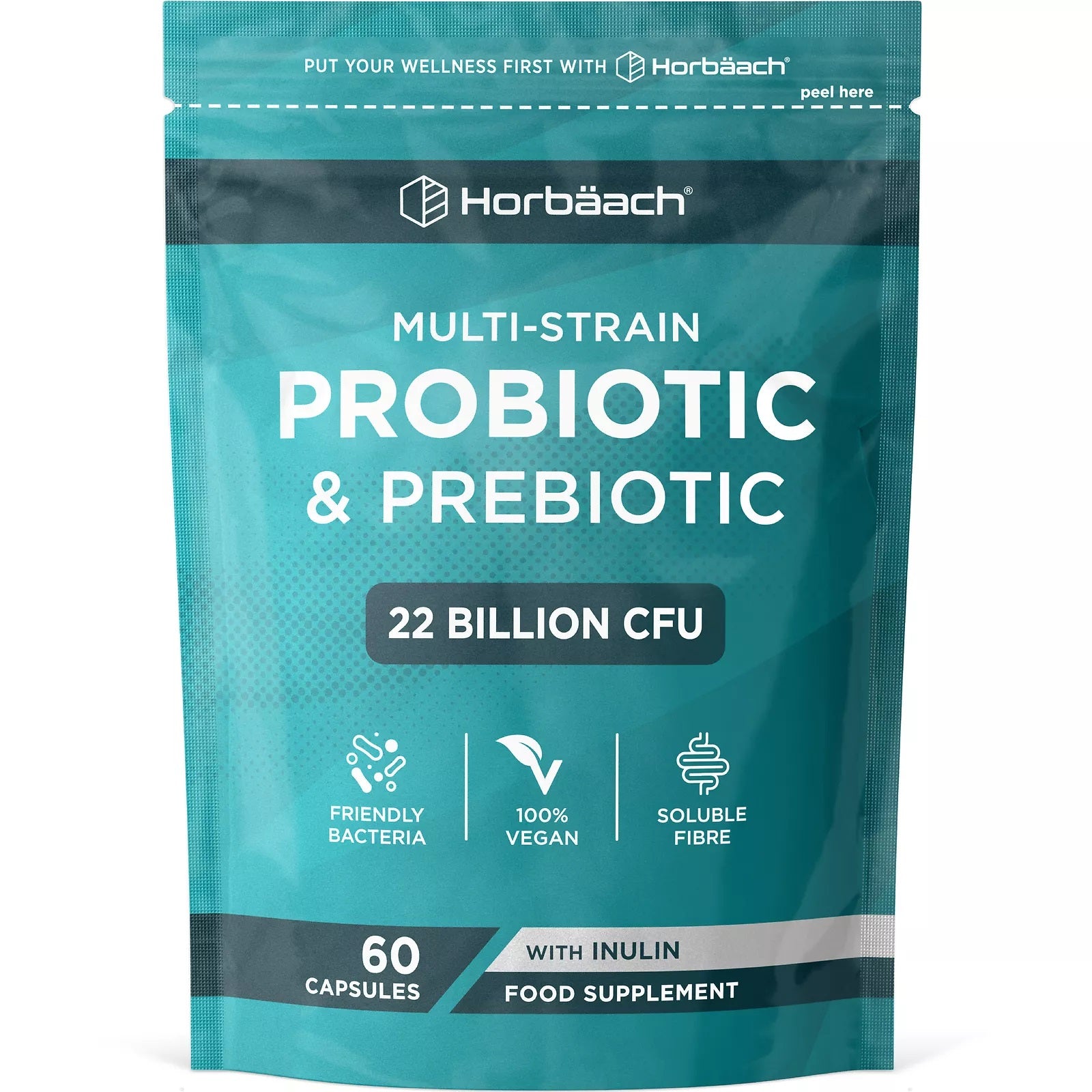 Multi-Strain Bio Cultures with Prebiotic 22 Billion CFU | 60 Capsules