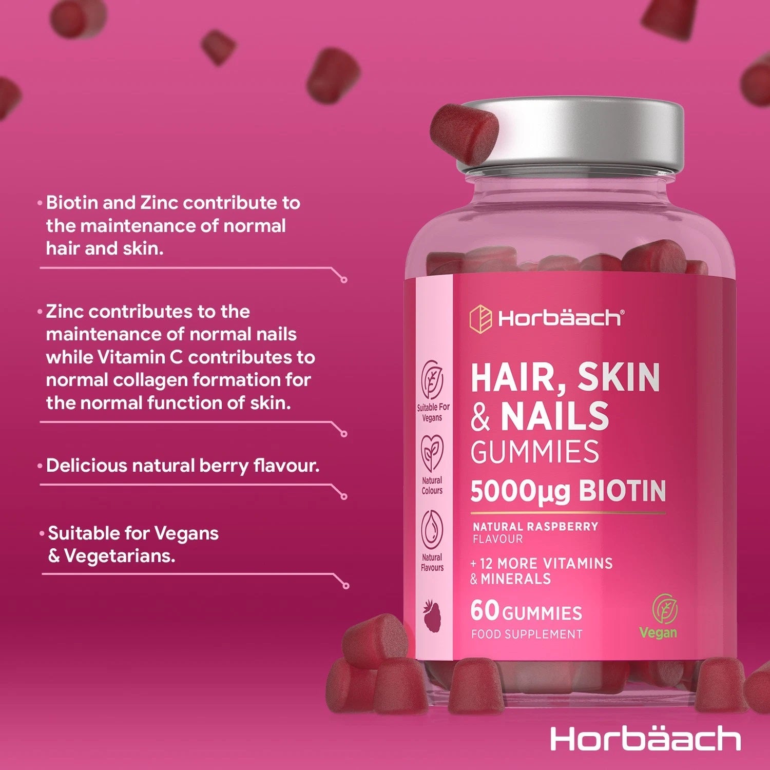 Hair Skin and Nails Complex | 60 Gummies