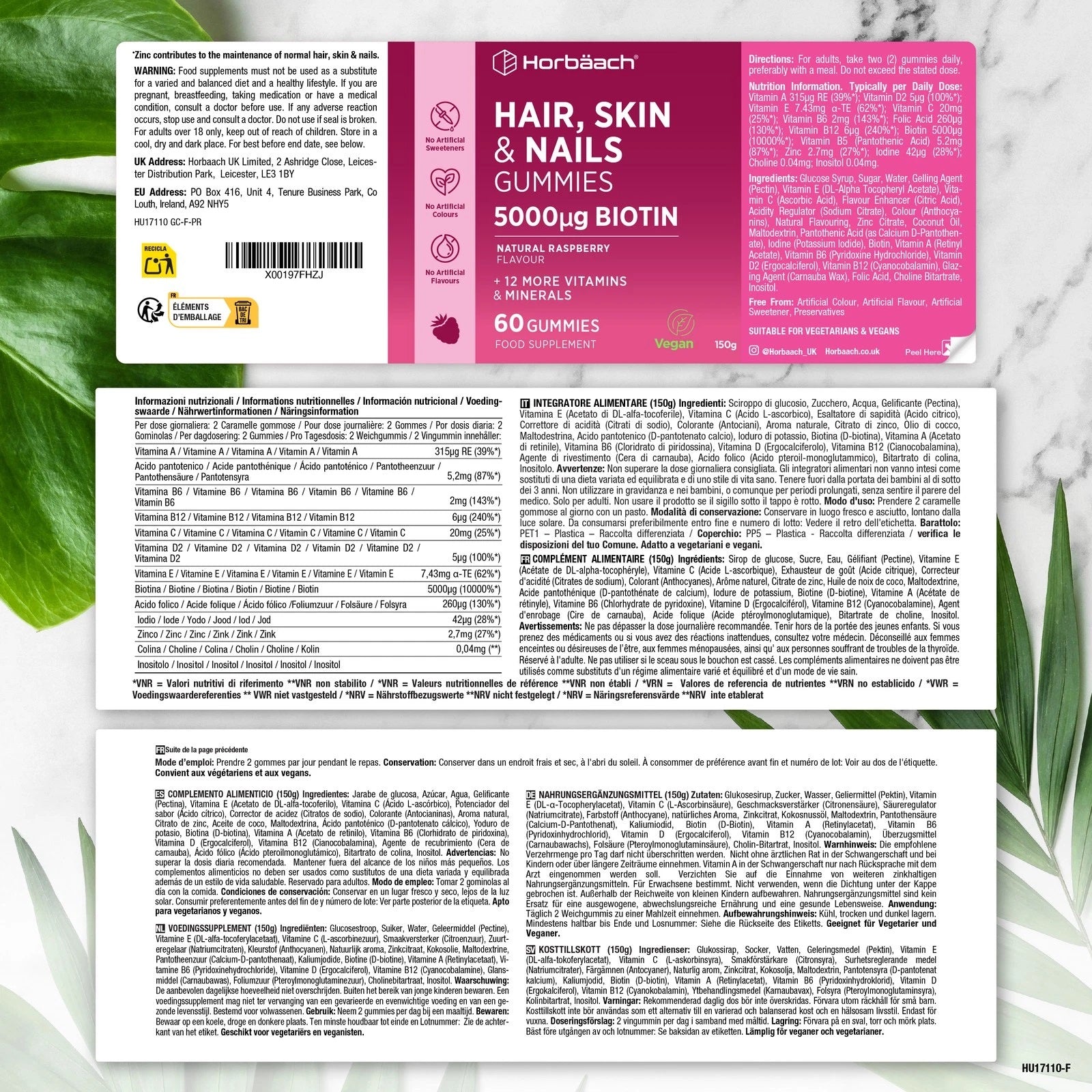 Hair Skin and Nails Complex | 60 Gummies