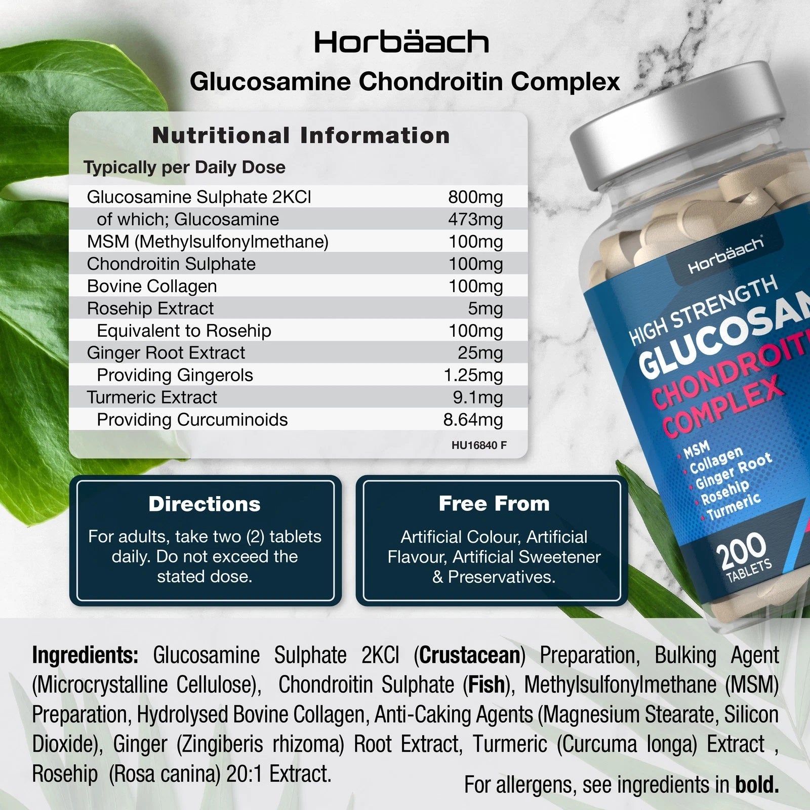 Glucosamine and Chondroitin Complex | 200 Tablets