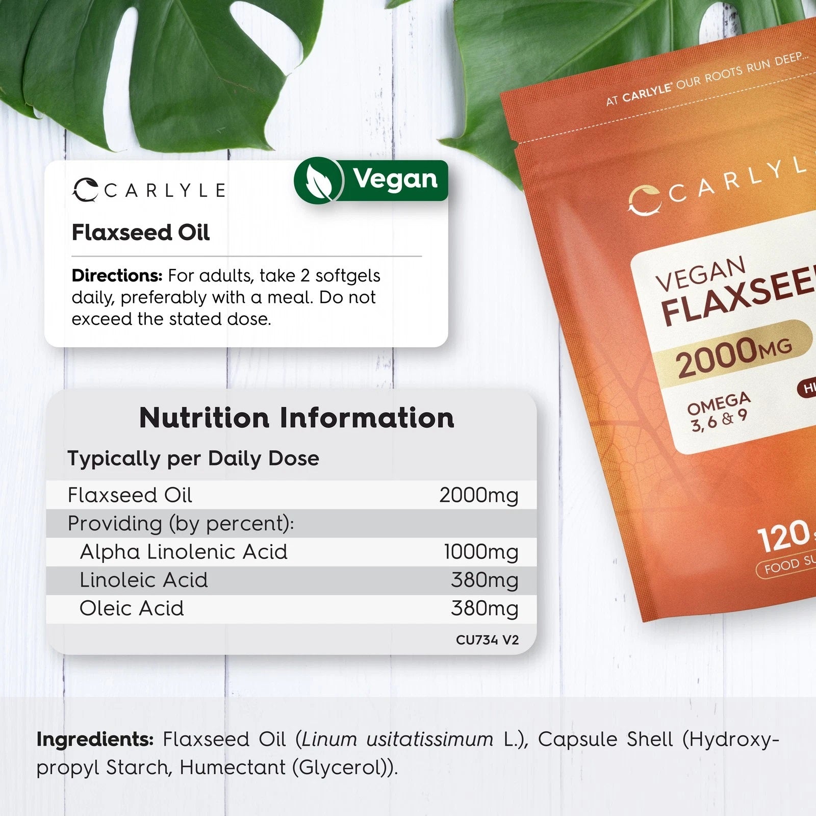 Flaxseed Oil 2000 mg | 120 Softgels