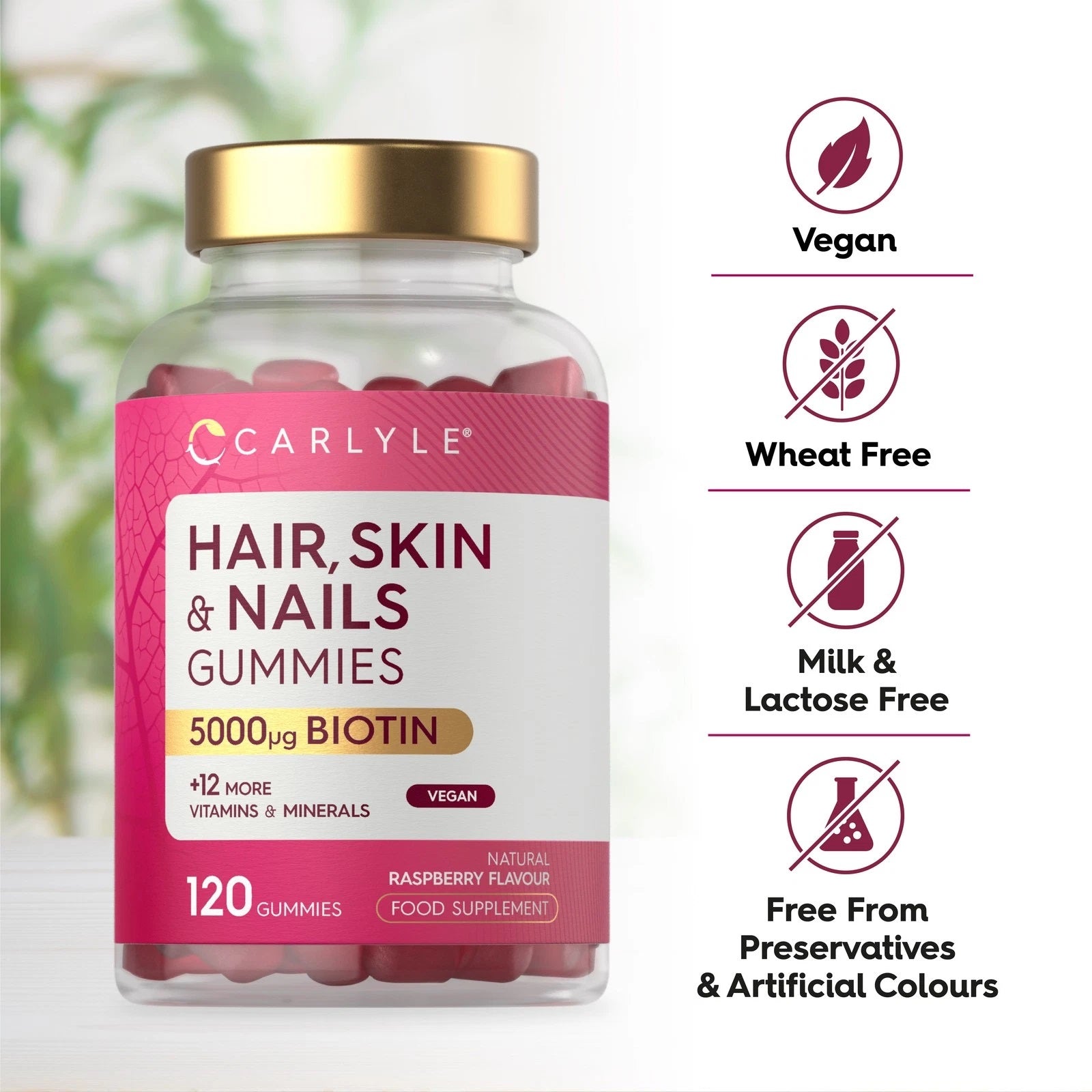 Hair Skin and Nails Vitamins | 120 Gummies