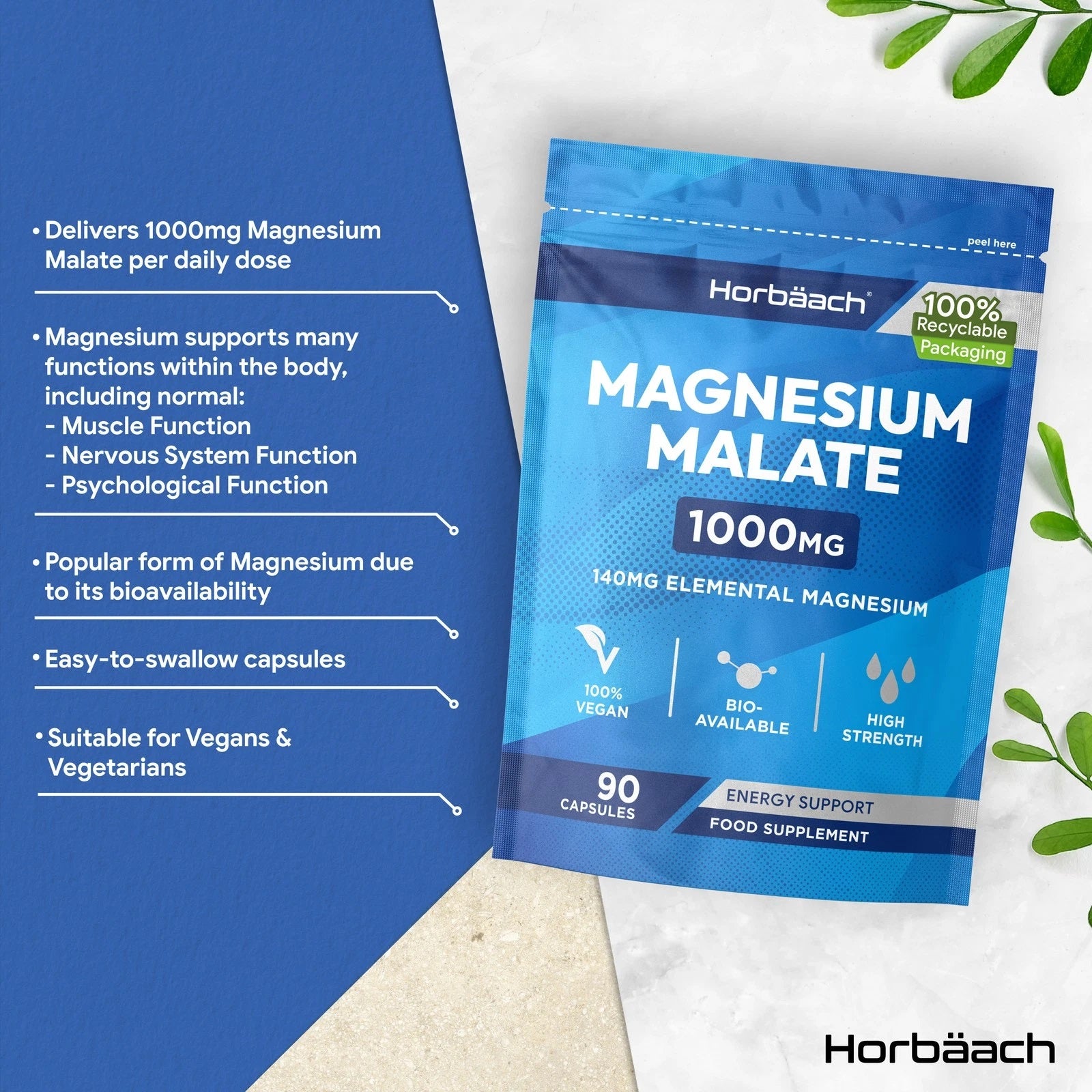 Magnesium Malate 1000 mg | 90 Capsules