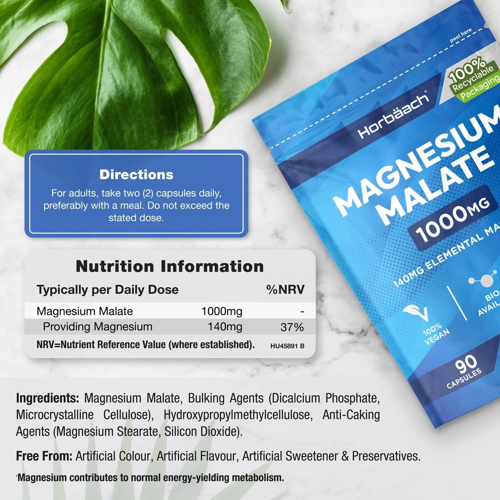 Magnesium Malate 1000 mg | 90 Capsules