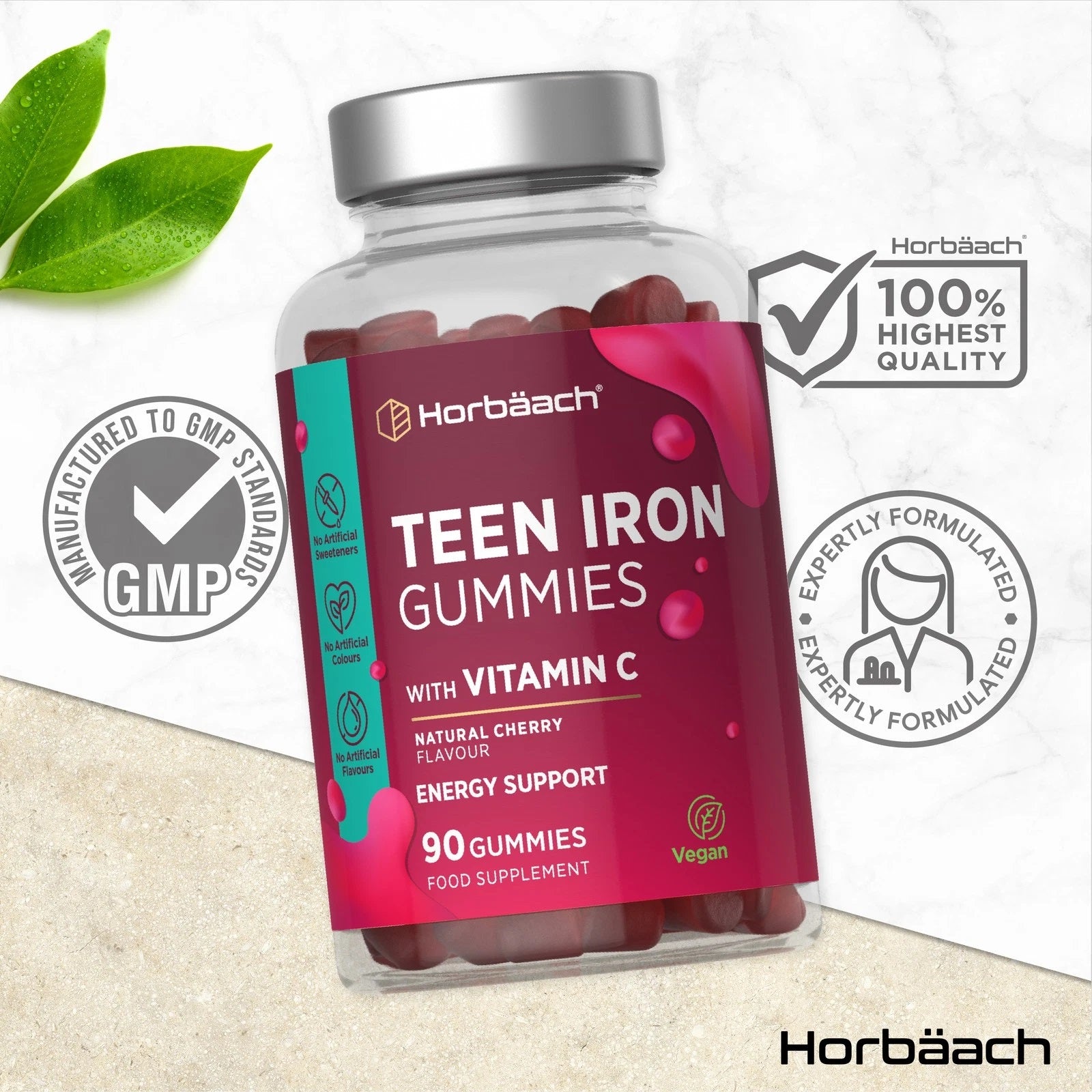 Iron with Vitamin C for Teens | 90 Gummies