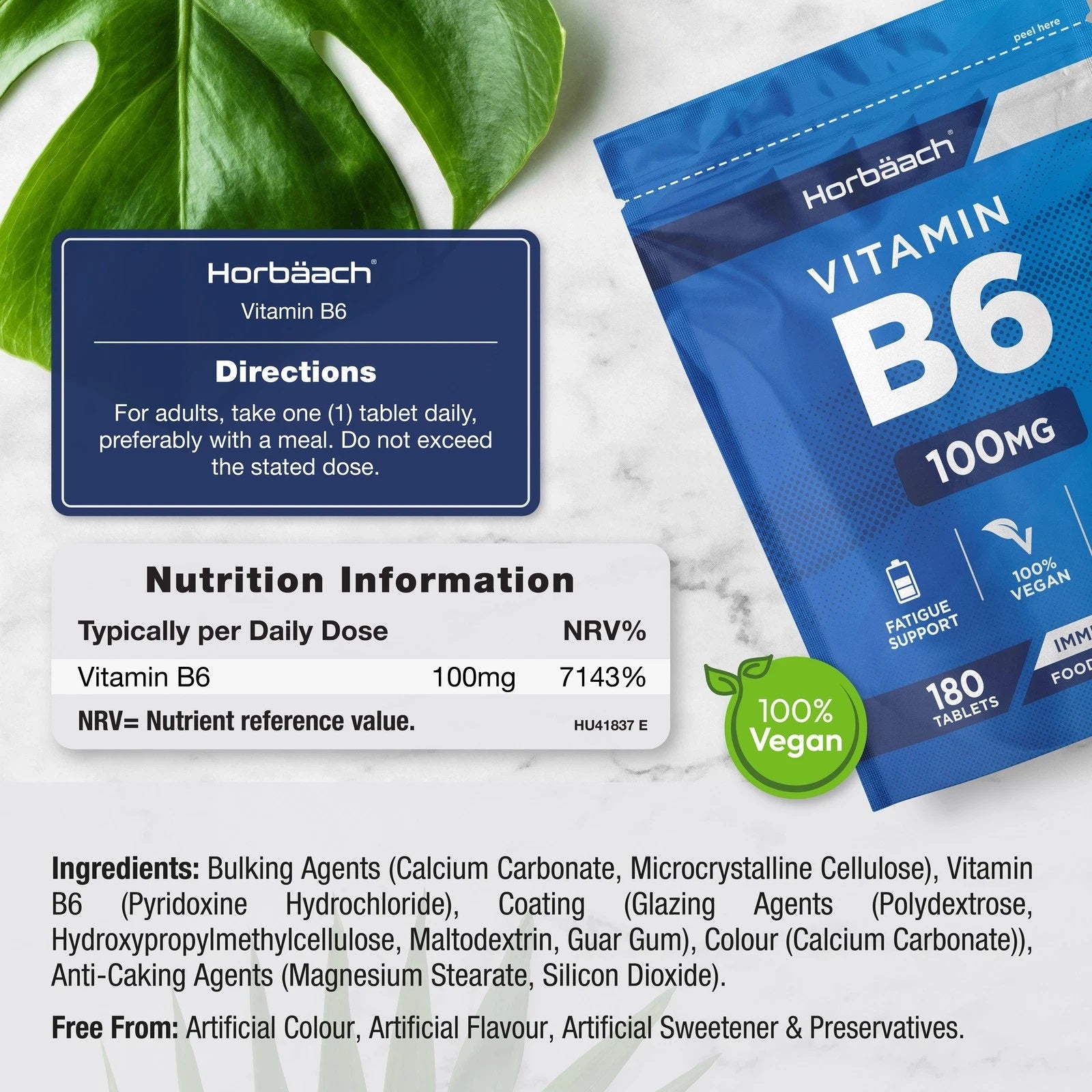 Vitamin B6 100 mg | 180 Tablets