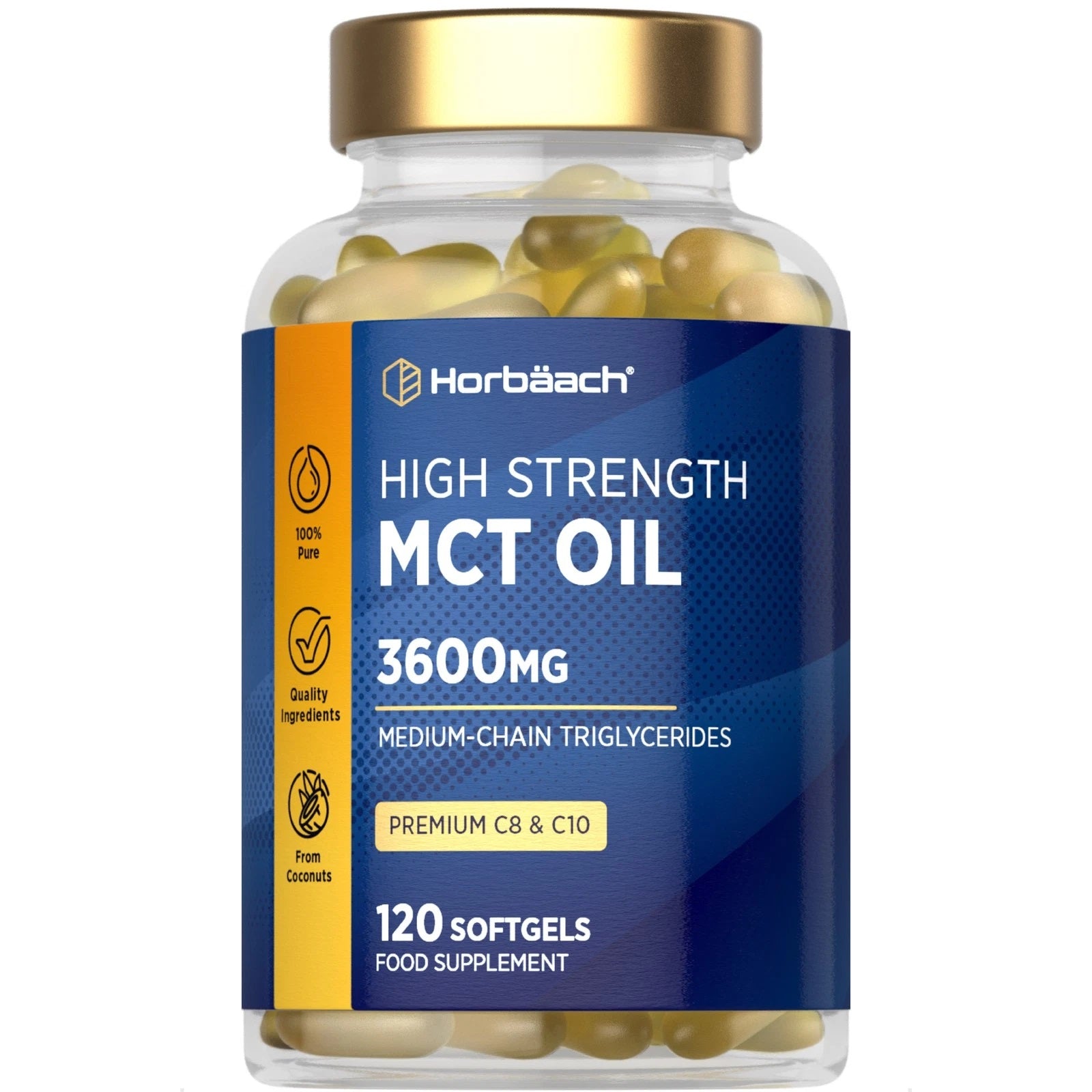 MCT Oil 3600 mg | C8 & C10 | 120 Softgels