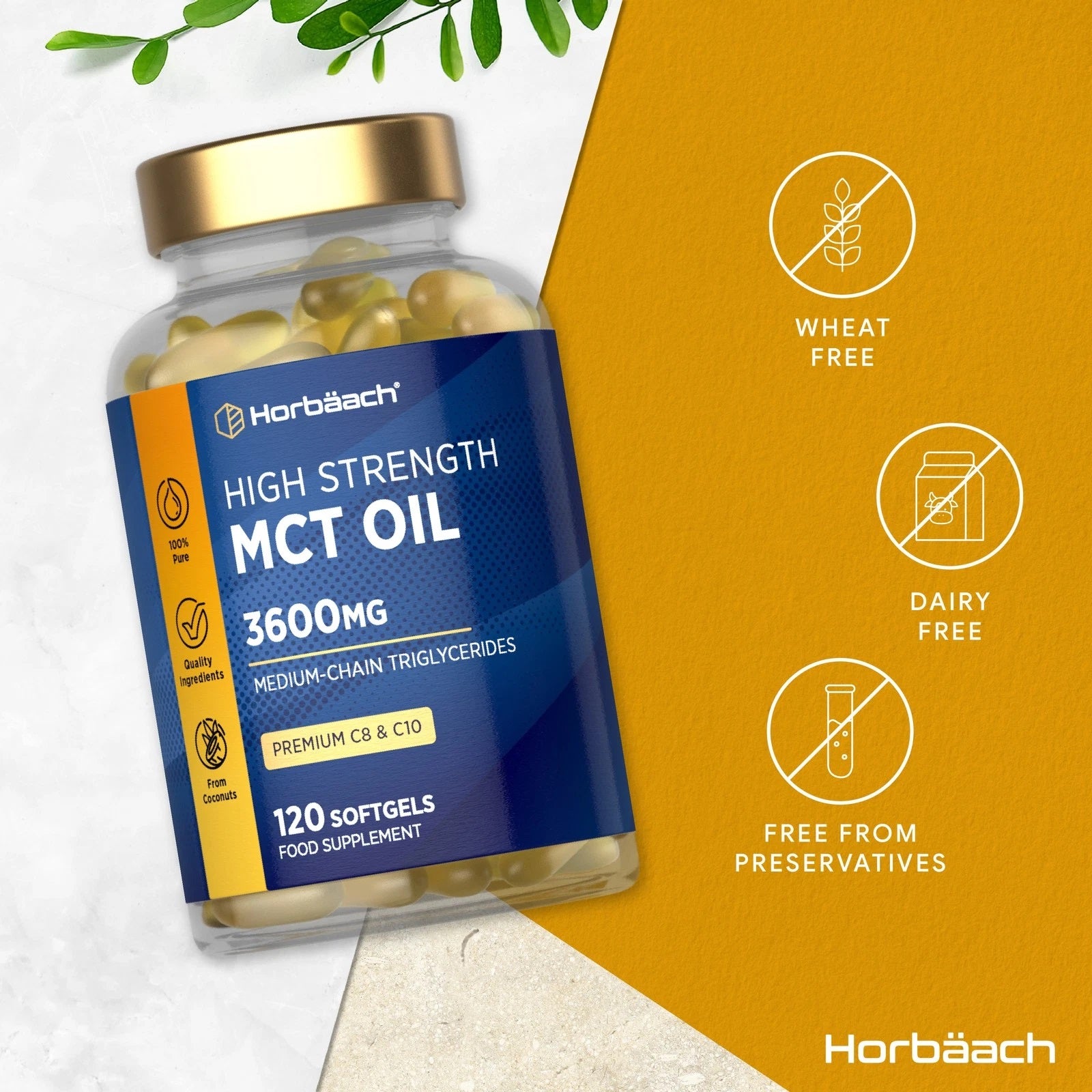 MCT Oil 3600 mg | C8 & C10 | 120 Softgels