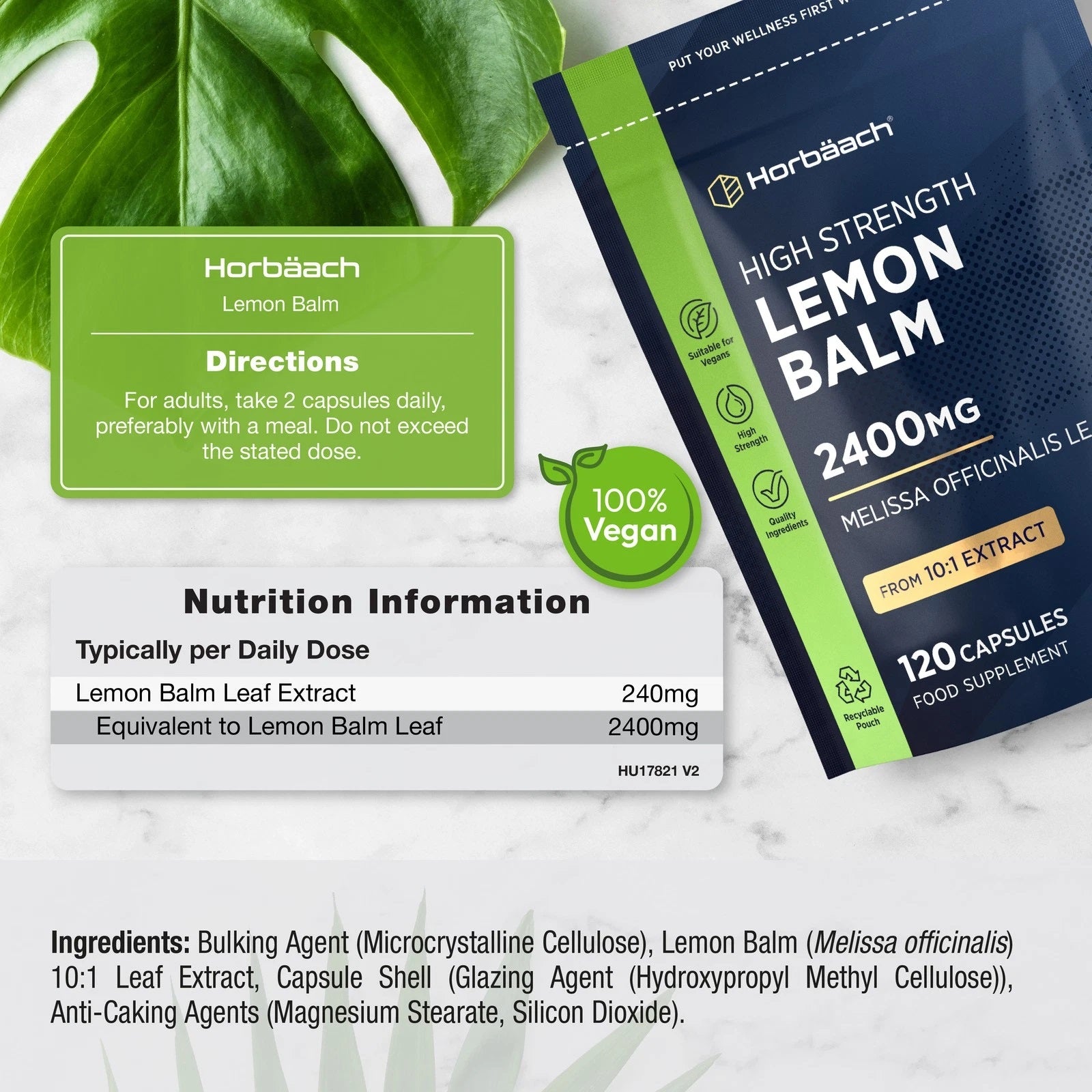 Lemon Balm 2400 mg | 120 Capsules