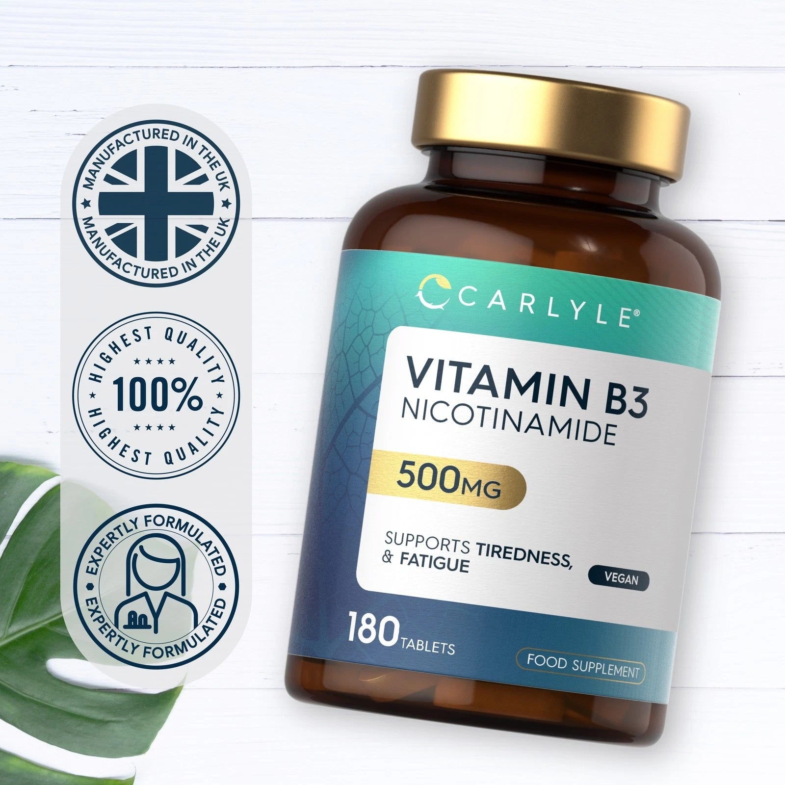 Vitamin B3 Niacin 500 mg | 180 Tablets
