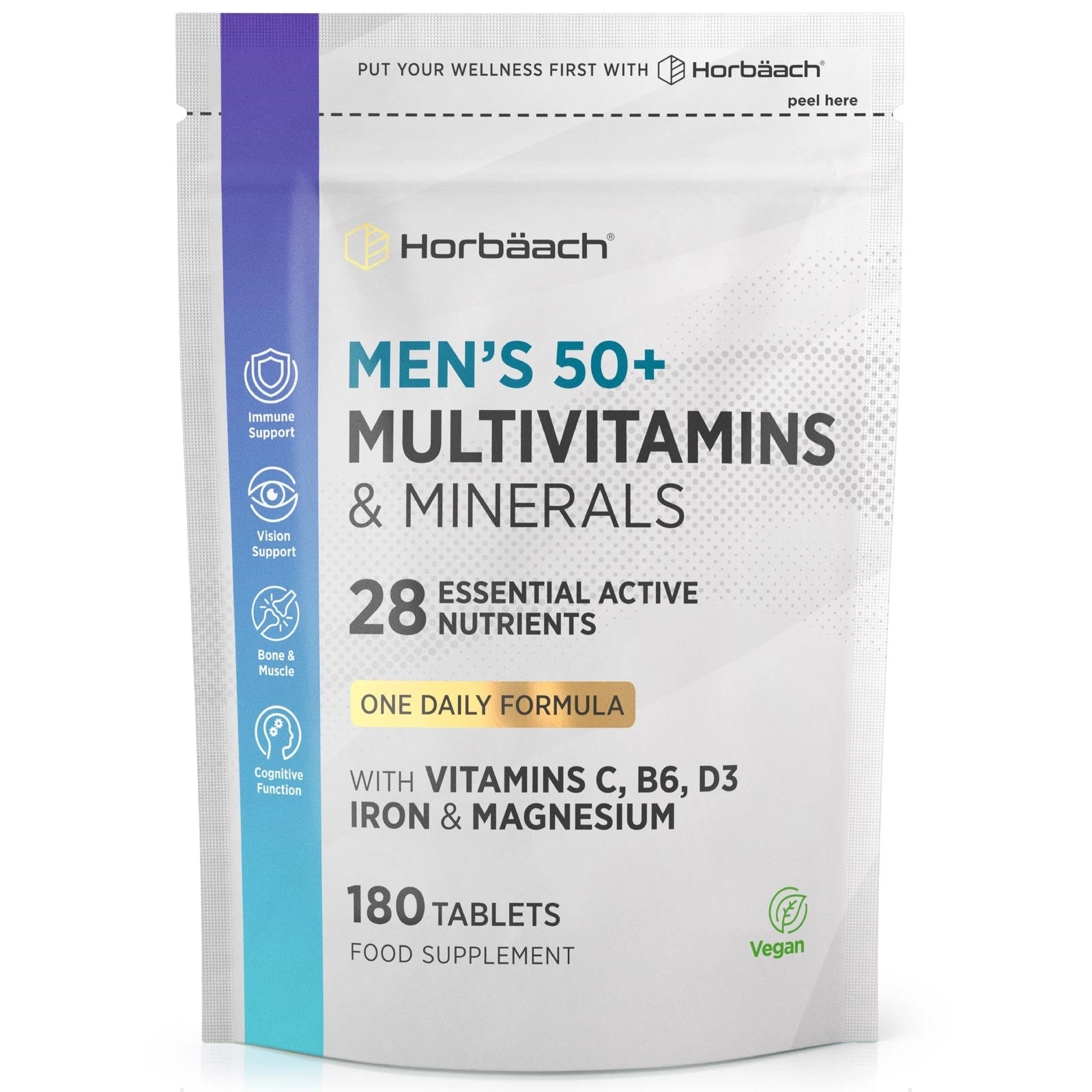Multivitamins and Mineral for Men 50 Plus | 180 Tablets