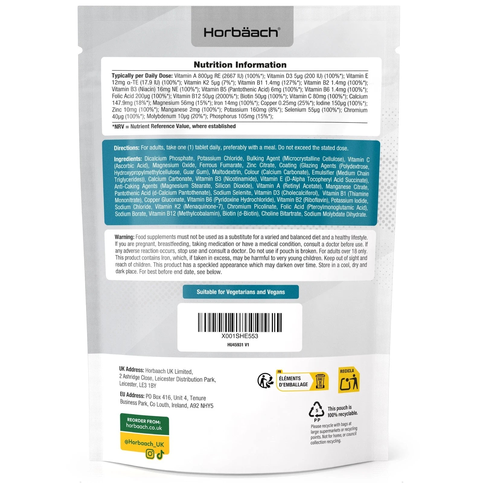 Multivitamins and Mineral for Men 50 Plus | 180 Tablets
