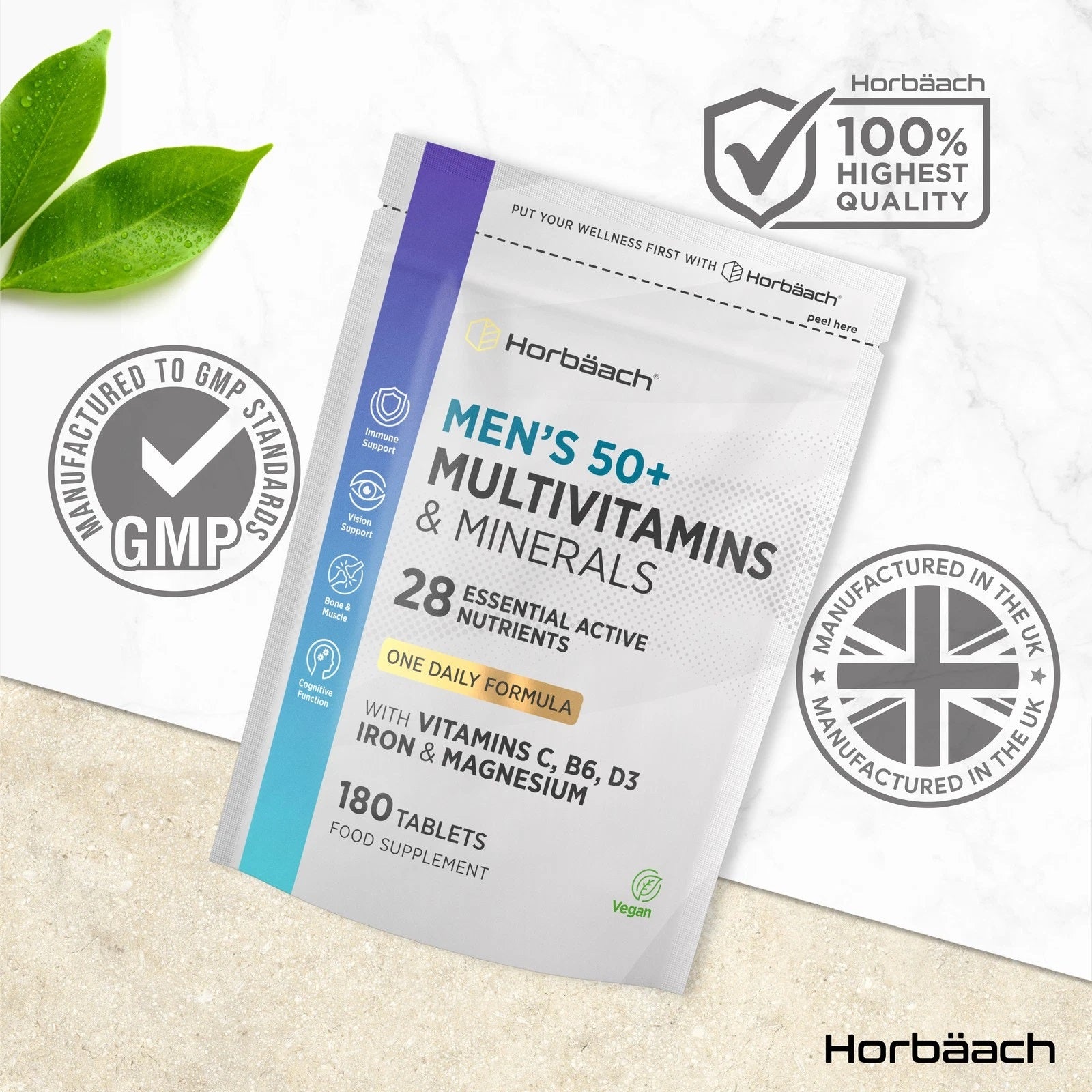 Multivitamins and Mineral for Men 50 Plus | 180 Tablets