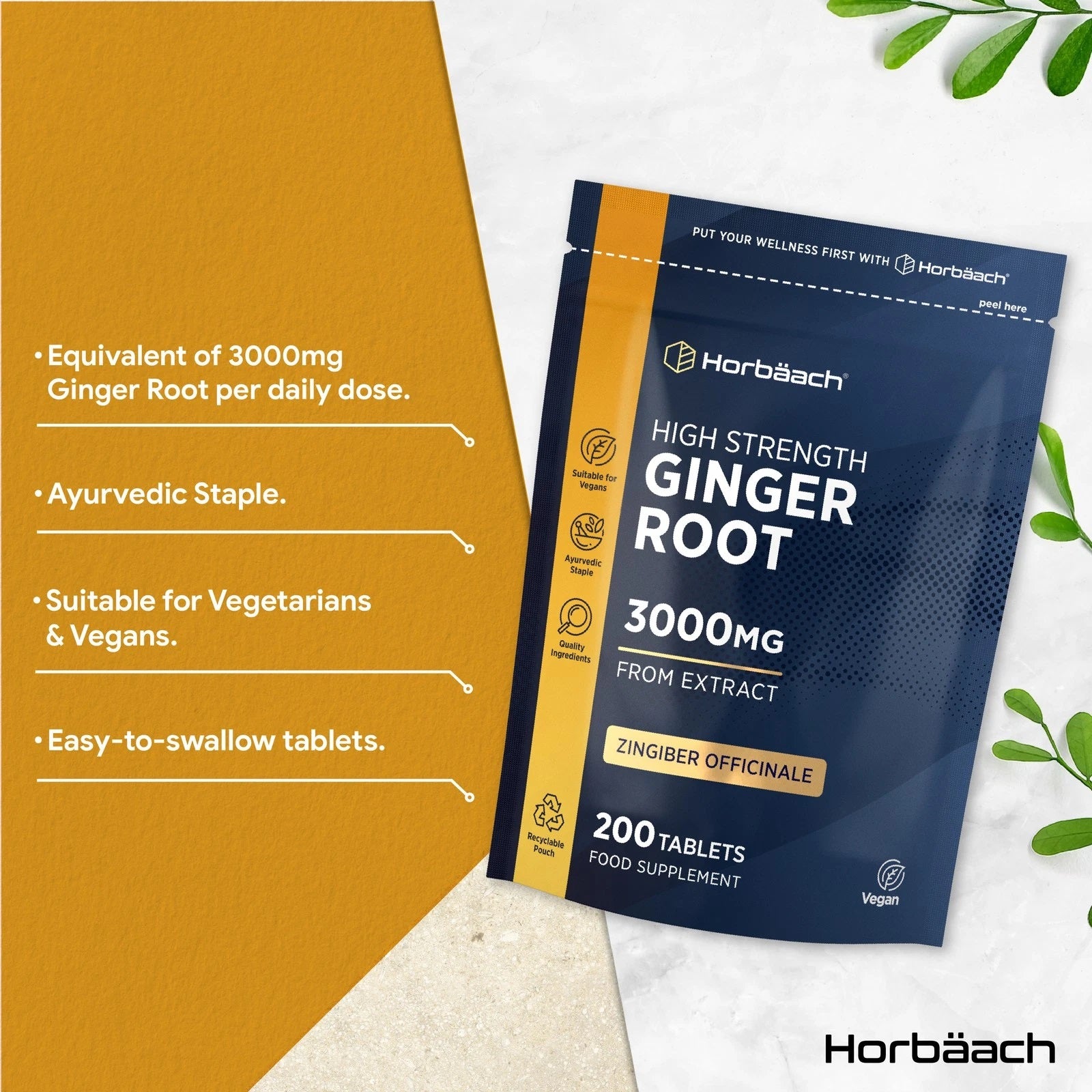 Ginger Root 3000 mg | 200 Tablets