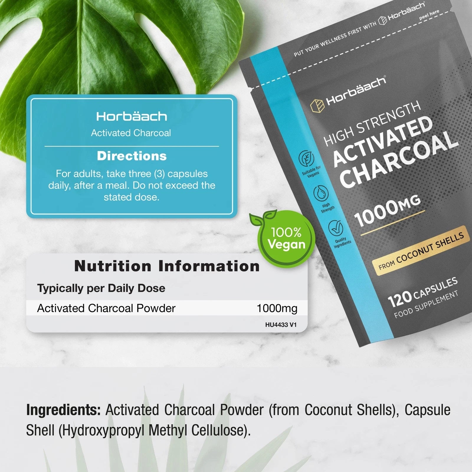 Activated Charcoal 1000 mg | 120 Capsules