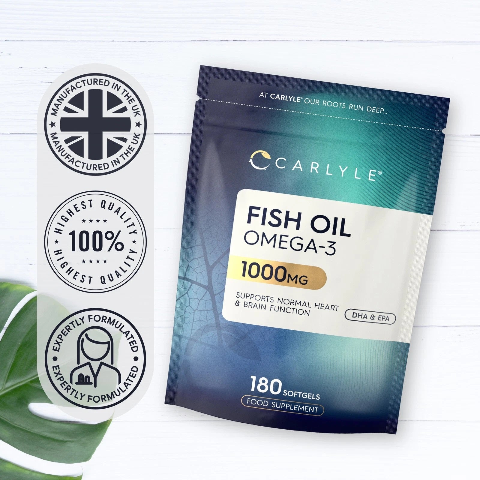 Omega 3 Fish Oil 1000 mg | 180 Softgels