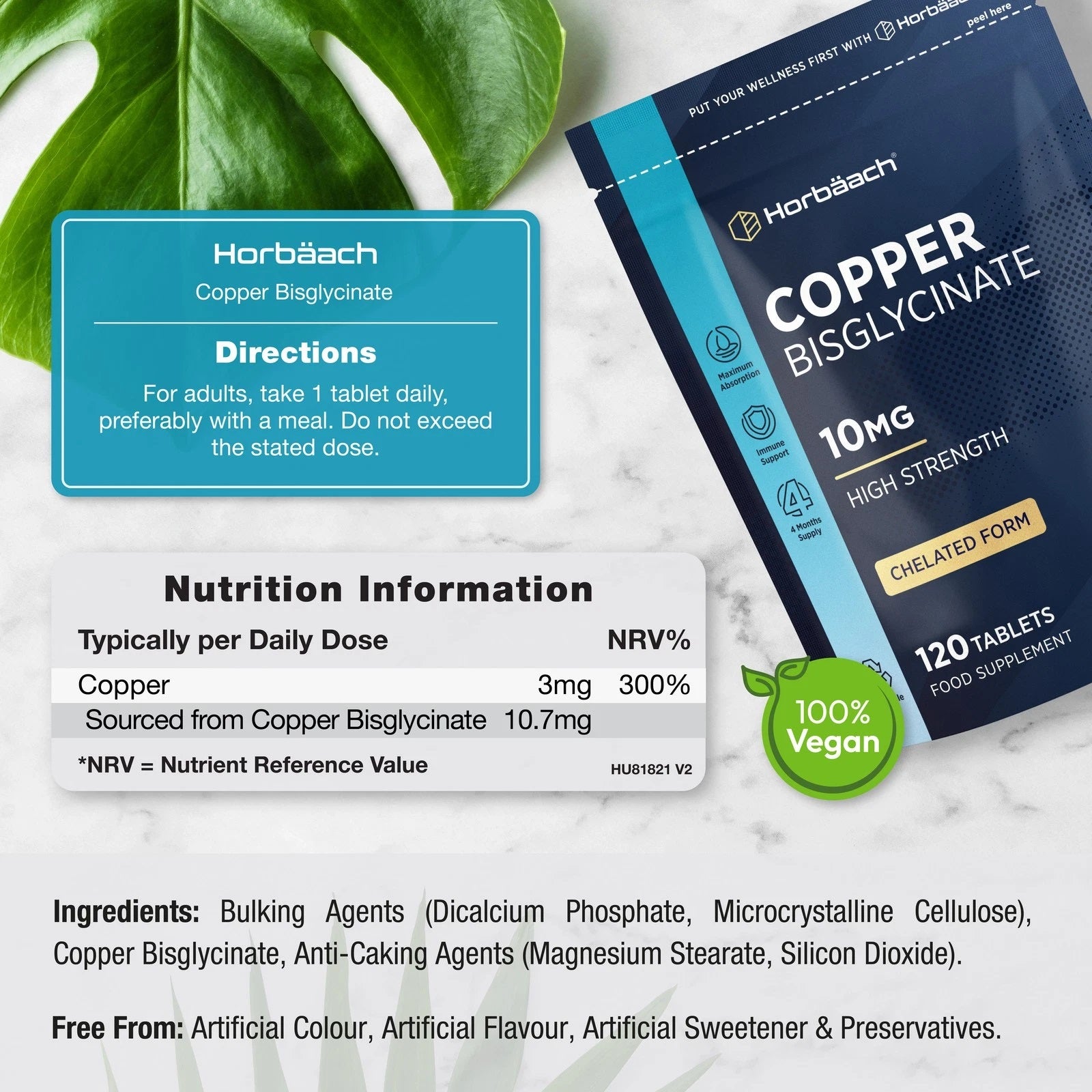 Copper Bisglycinate 10 mg | 120 Tablets