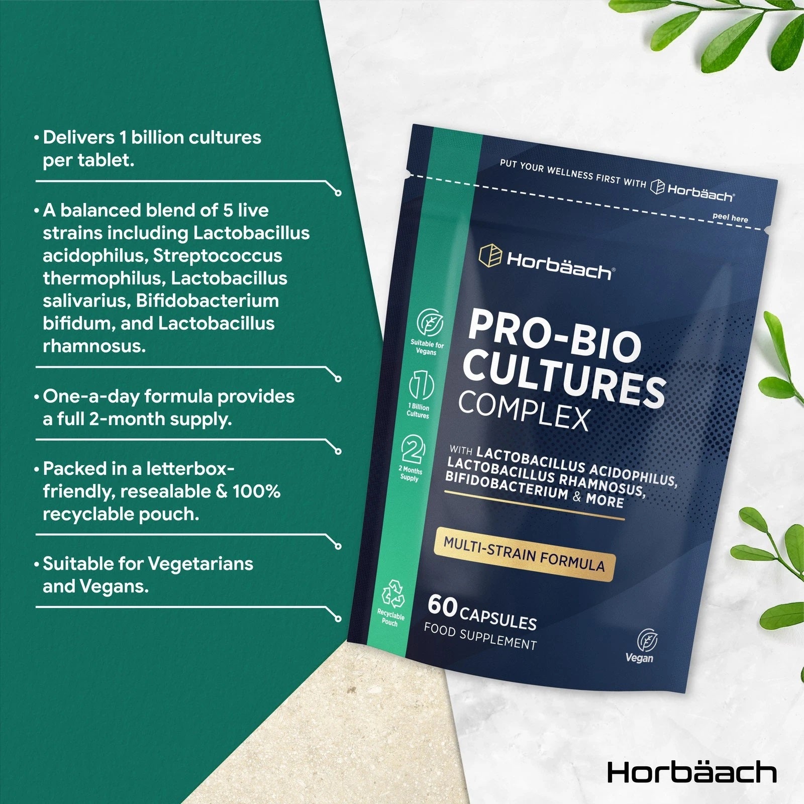 Pro-Bio Cultures | 1 Billion CFU | 60 Capsules