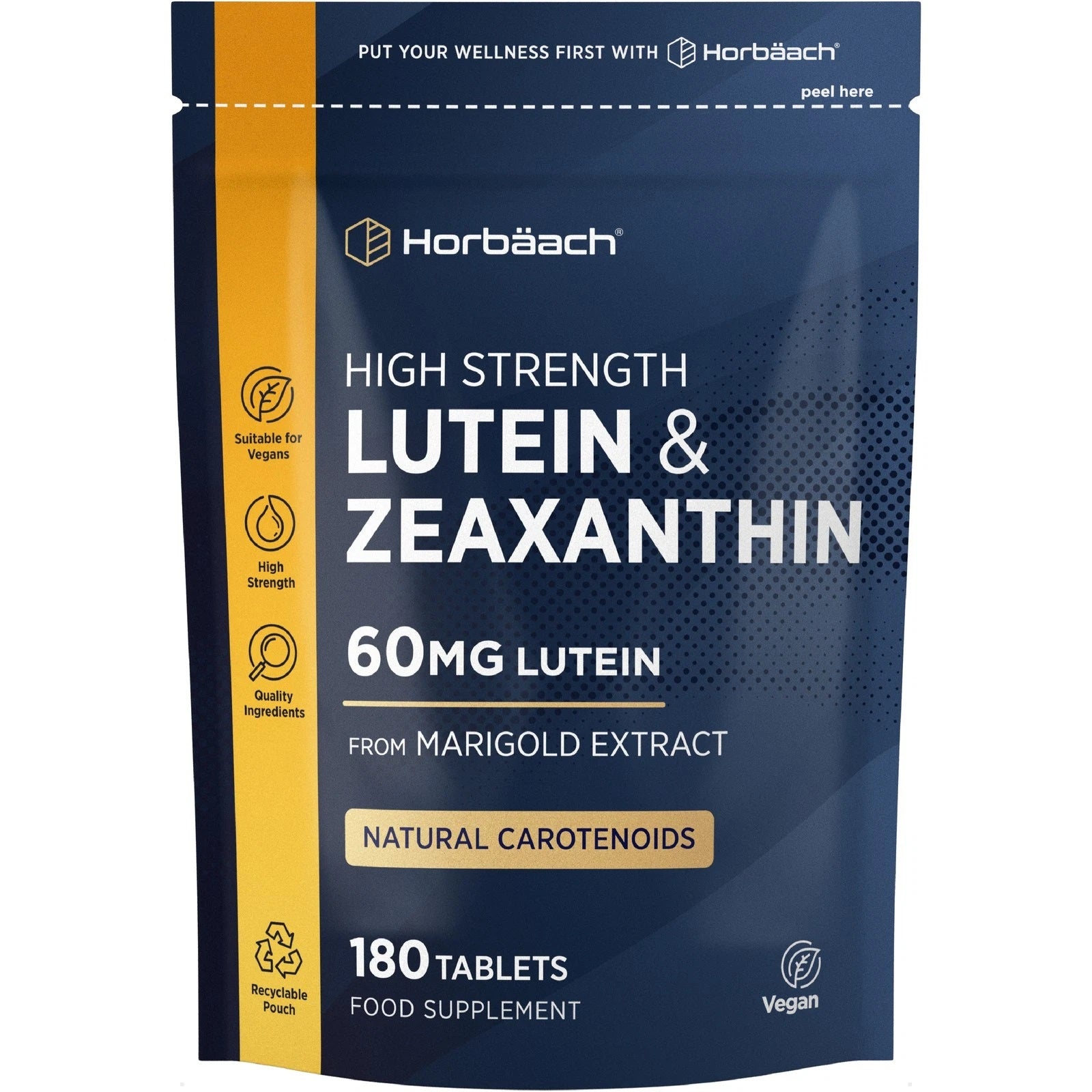 Lutein 60 mg and Zeaxanthin | 180 Tablets