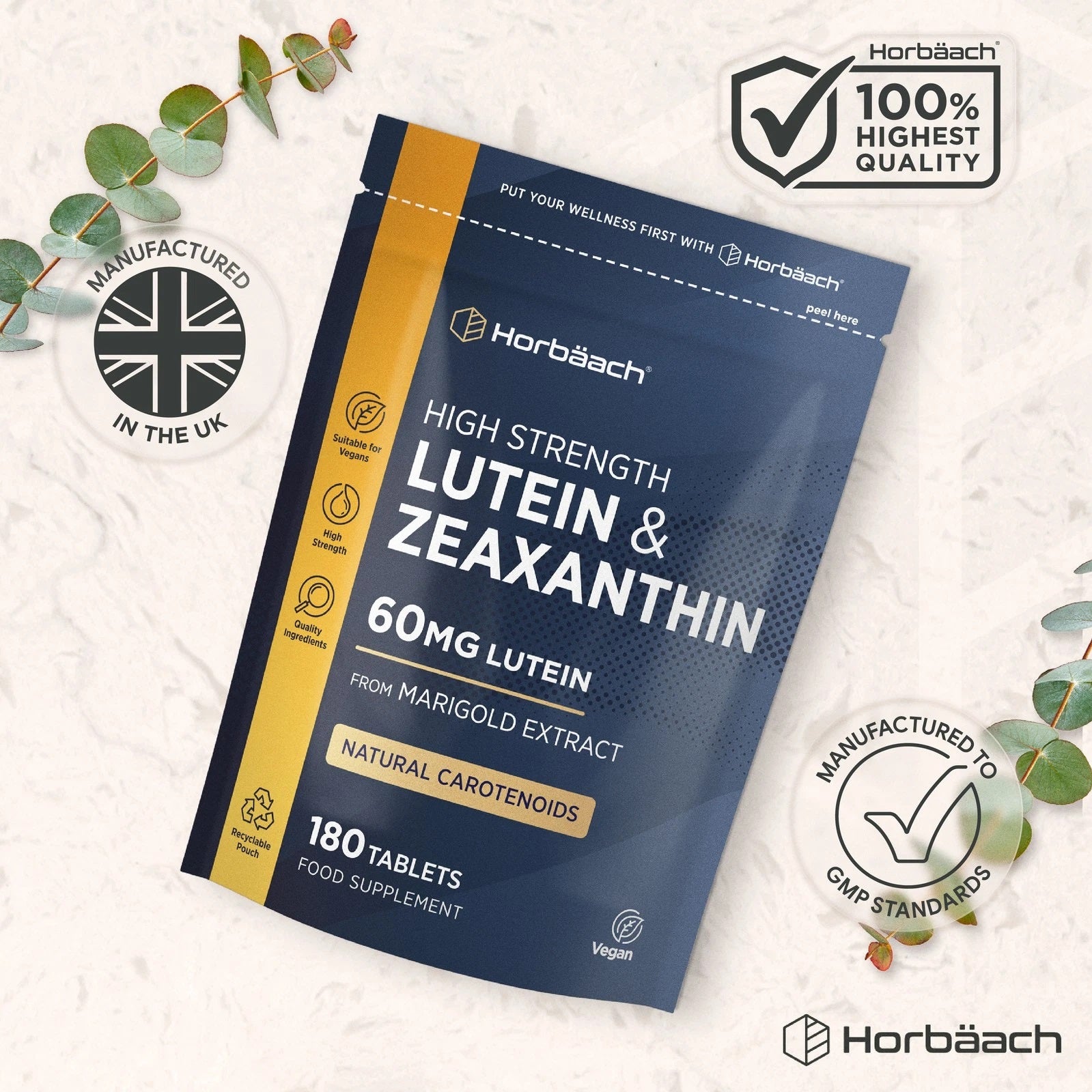 Lutein 60 mg and Zeaxanthin | 180 Tablets